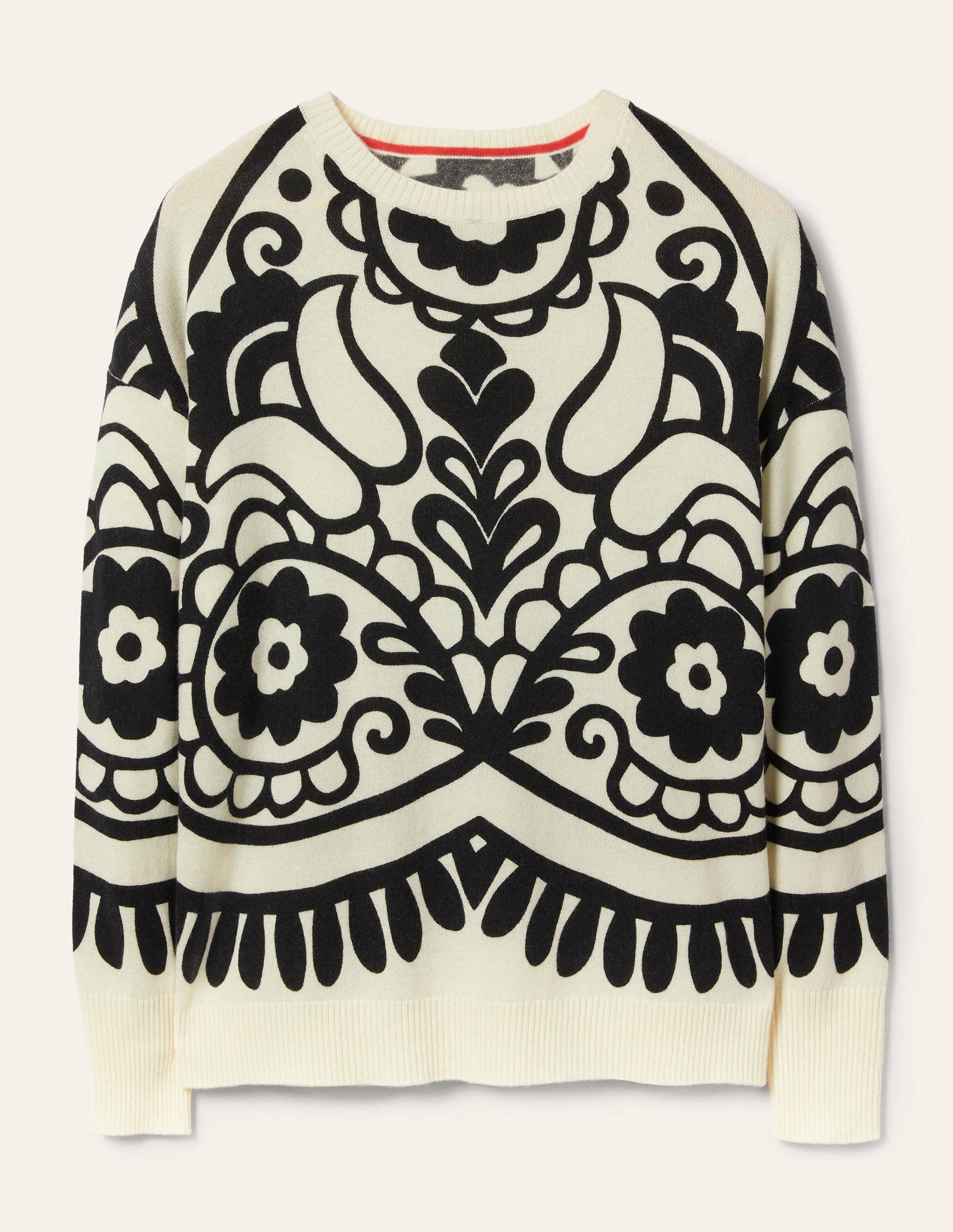 Margot Cashmere Jumper-Ivory, Floral Heart - Image 5