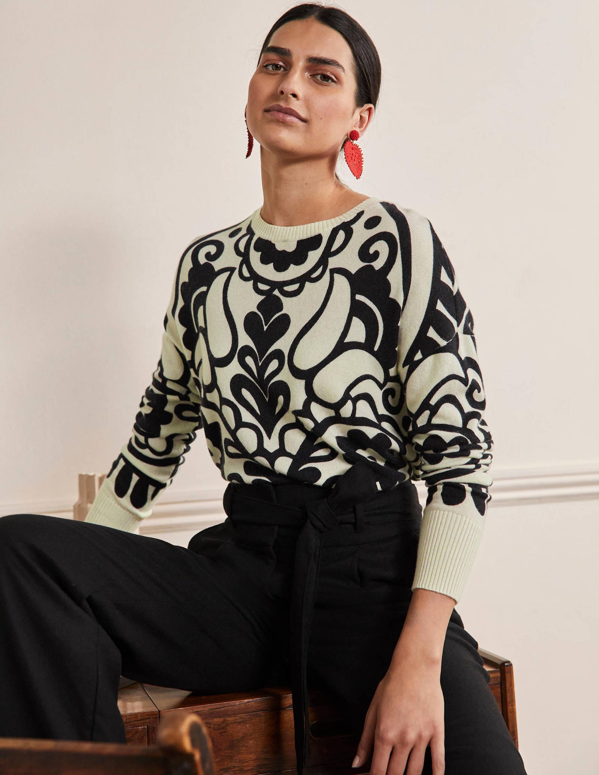 Margot Cashmere Jumper-Ivory, Floral Heart-1