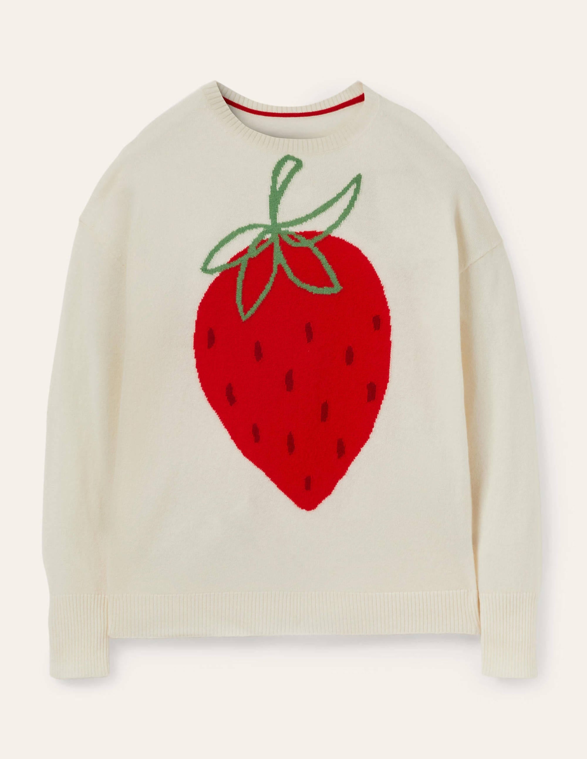 Margot Cashmere Jumper-Ivory, Strawberry - Image 6