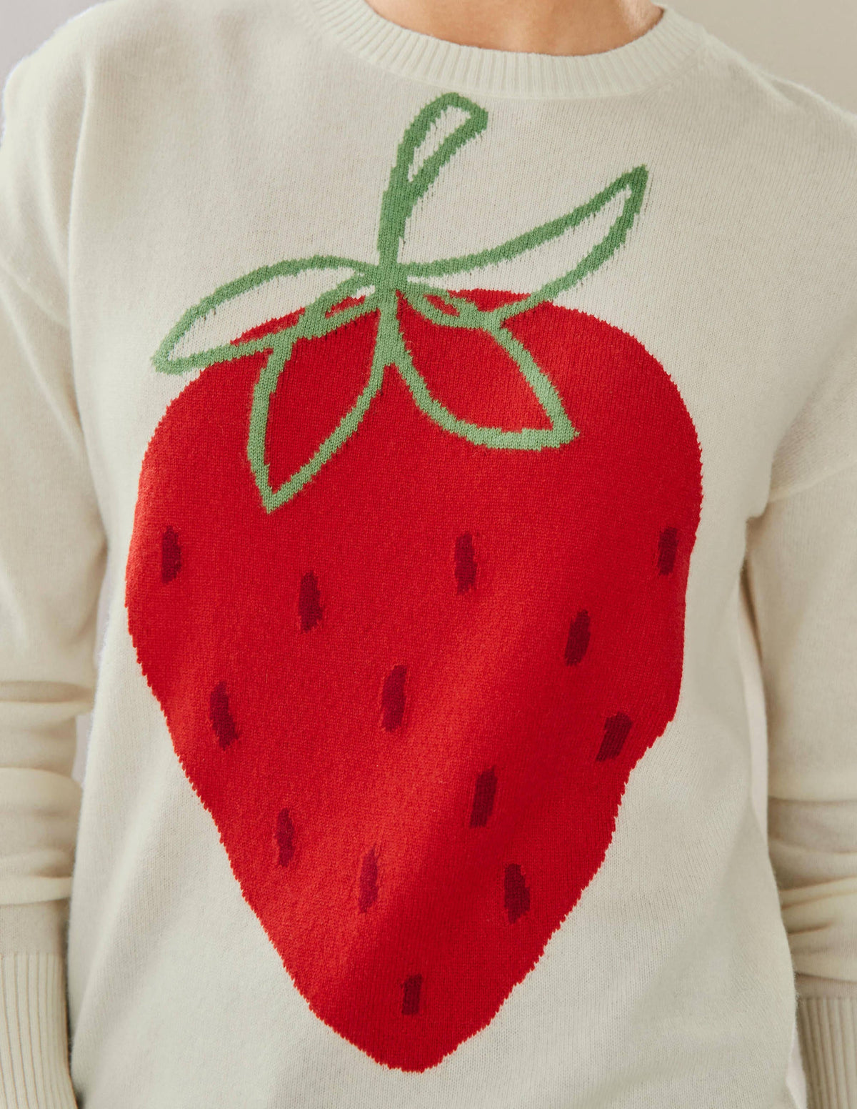 Margot Cashmere Jumper-Ivory, Strawberry-2