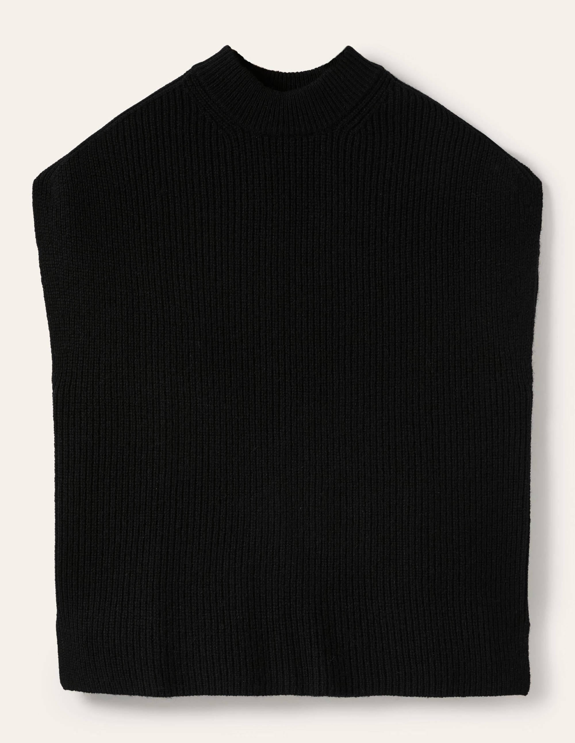 Relaxed Rib Sleeveless Jumper-Black - Image 5
