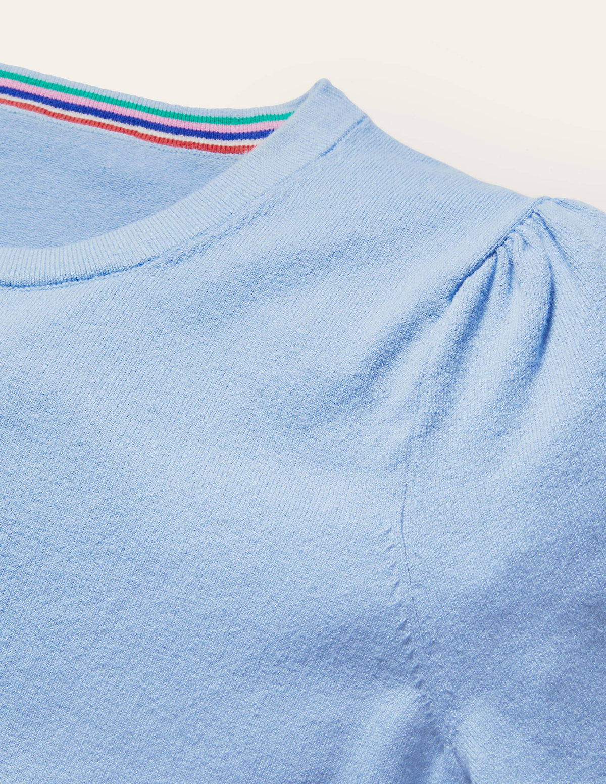Cotton Crew Knitted Top-Dusty Blue - Image 5