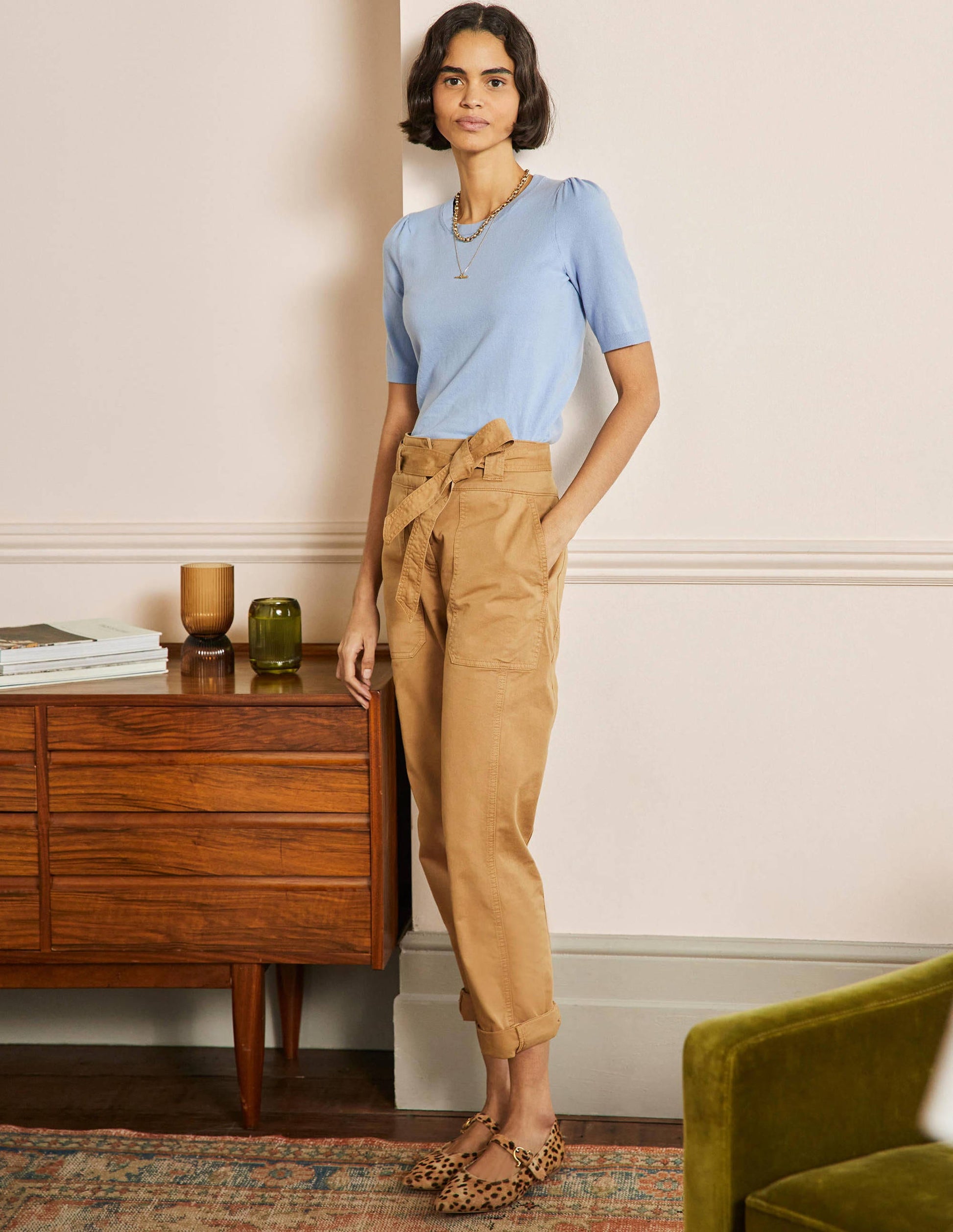 Cotton Crew Knitted Top-Dusty Blue-4