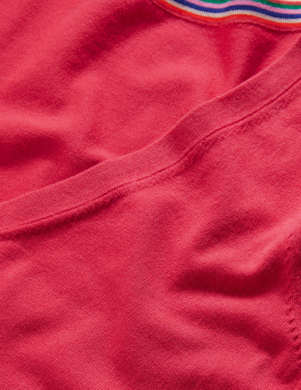 Cotton V-Neck Jumper-Radish - Image 5