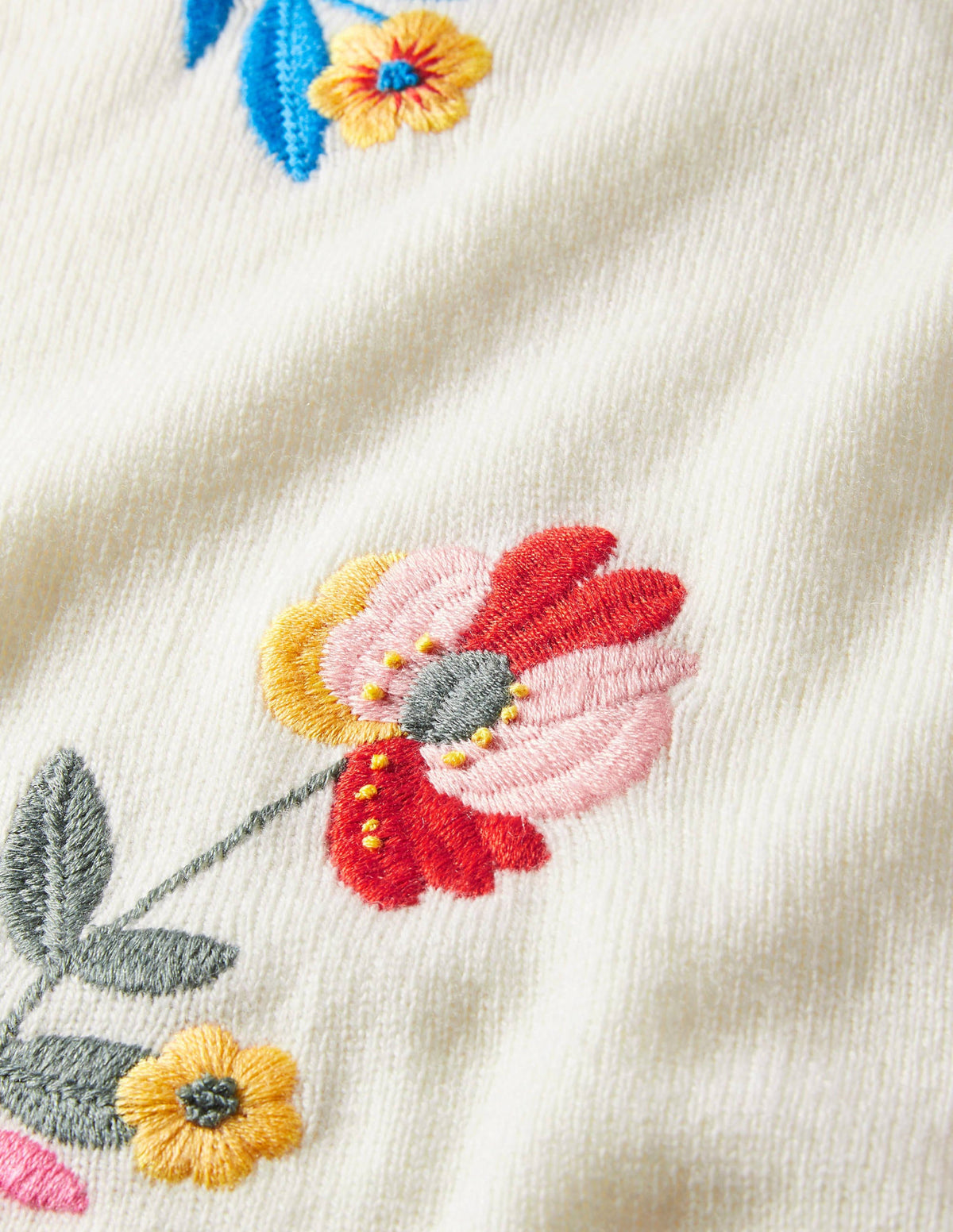 Relaxed Embroidered Jumper-Ivory - Image 6