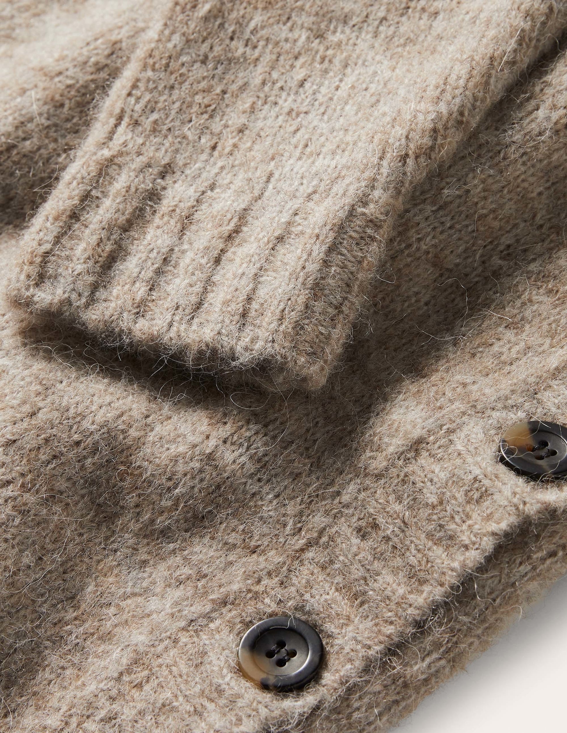 Fluffy Side Button Jumper-Mink Melange-6