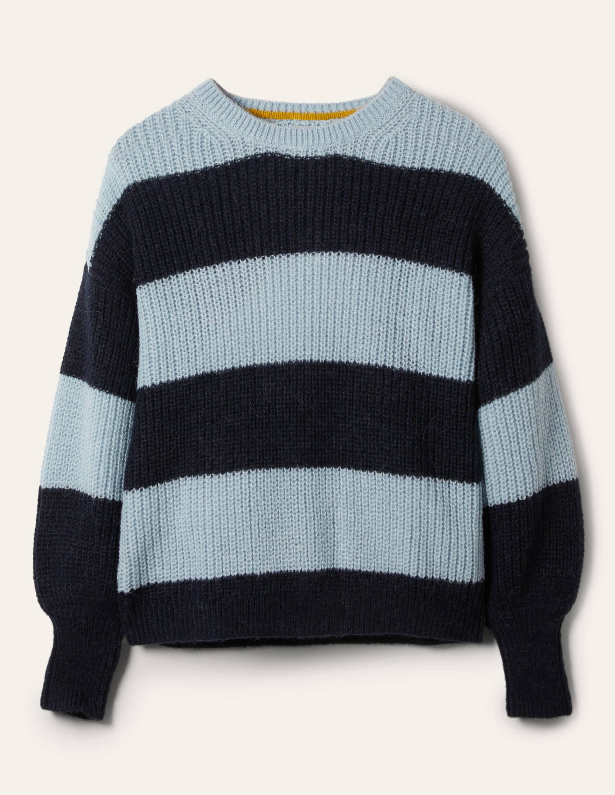Blouson Cuff Fluffy Jumper-Blue Multistripe - Image 5