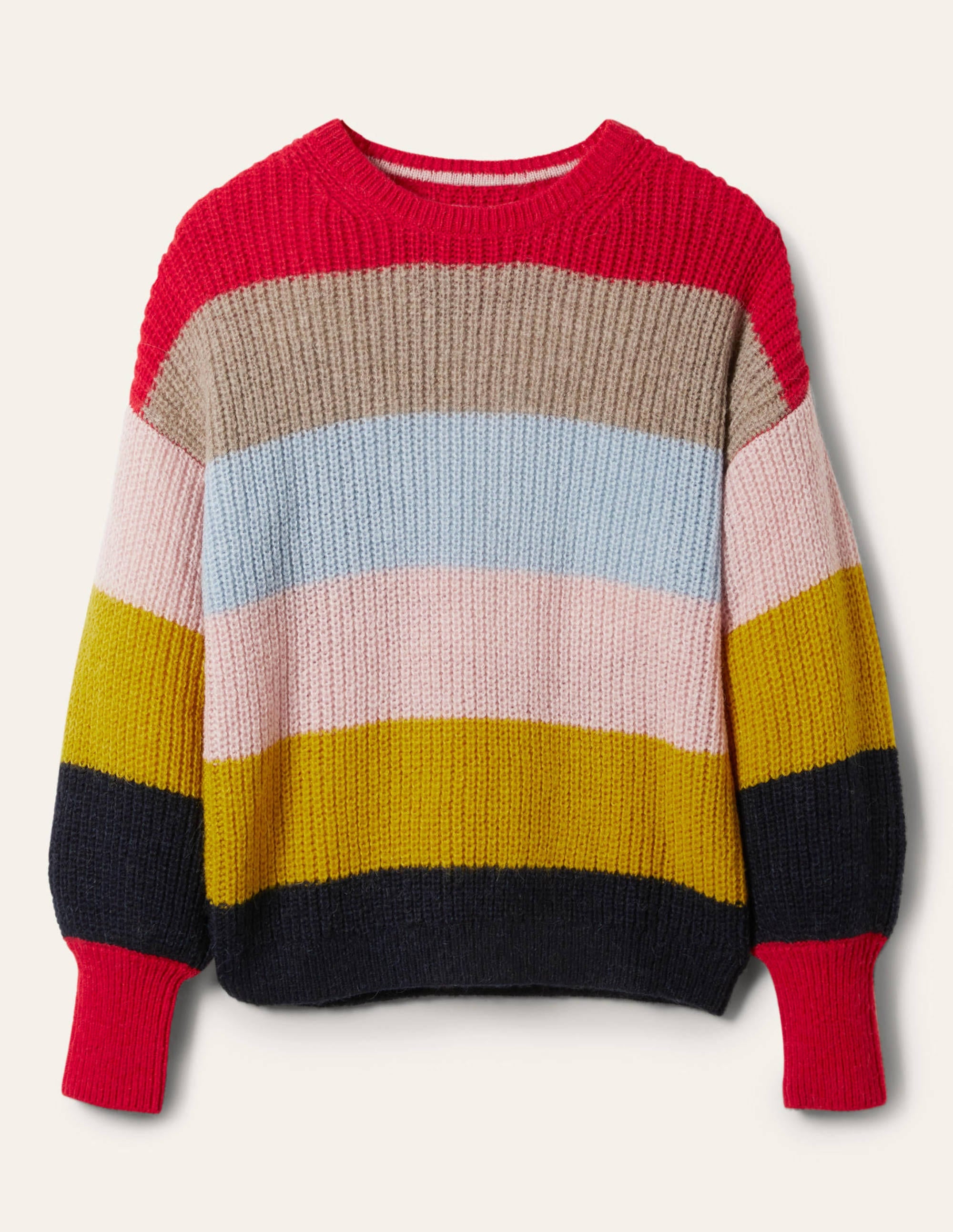 Blouson Cuff Fluffy Jumper-Fluffy Rainbow Multi Stripe - Image 5