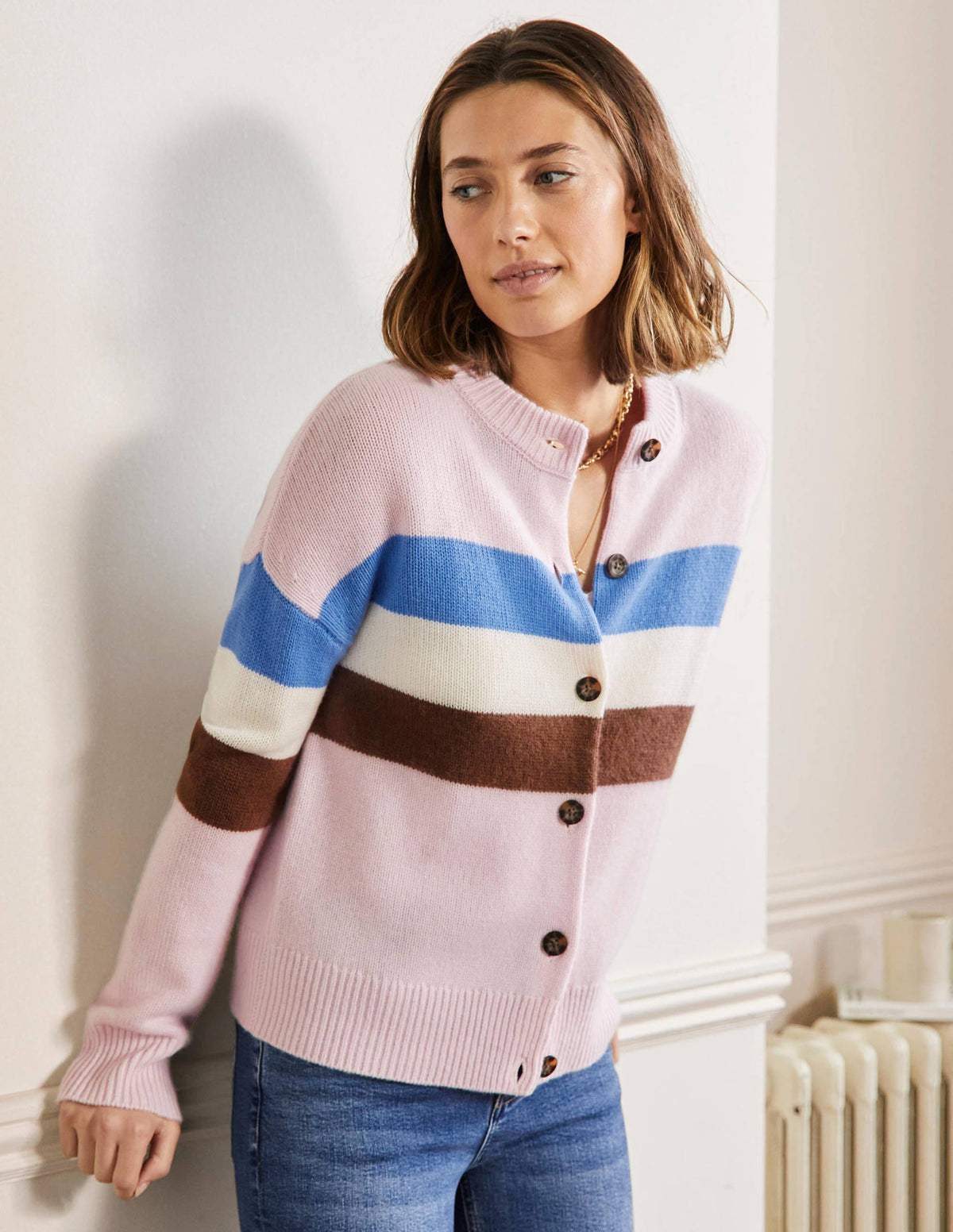 Chunky Cashmere Cardigan-Milkshake, Hyacinth Stripe-4