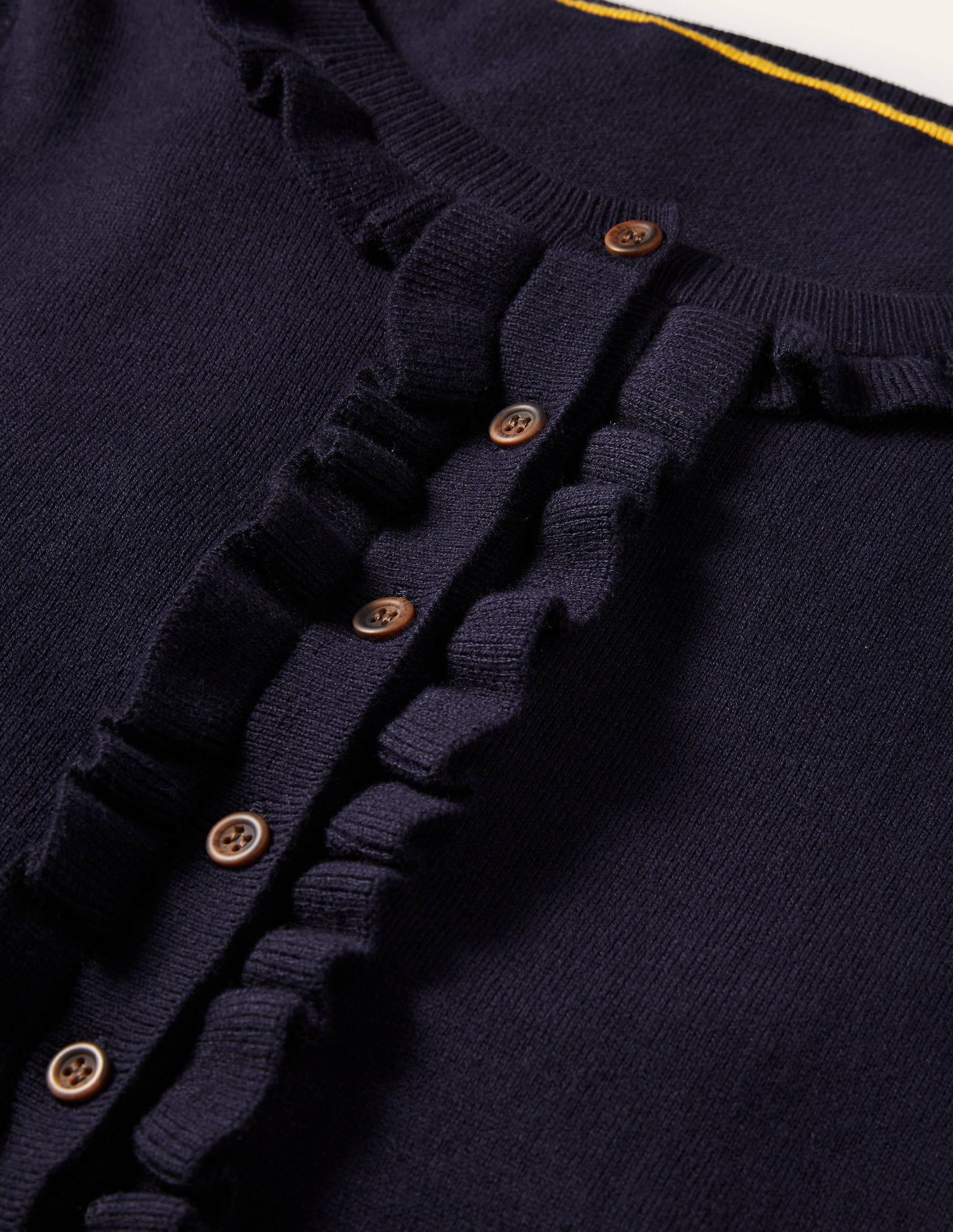 Frill Detail Henley Jumper-Navy - Image 6