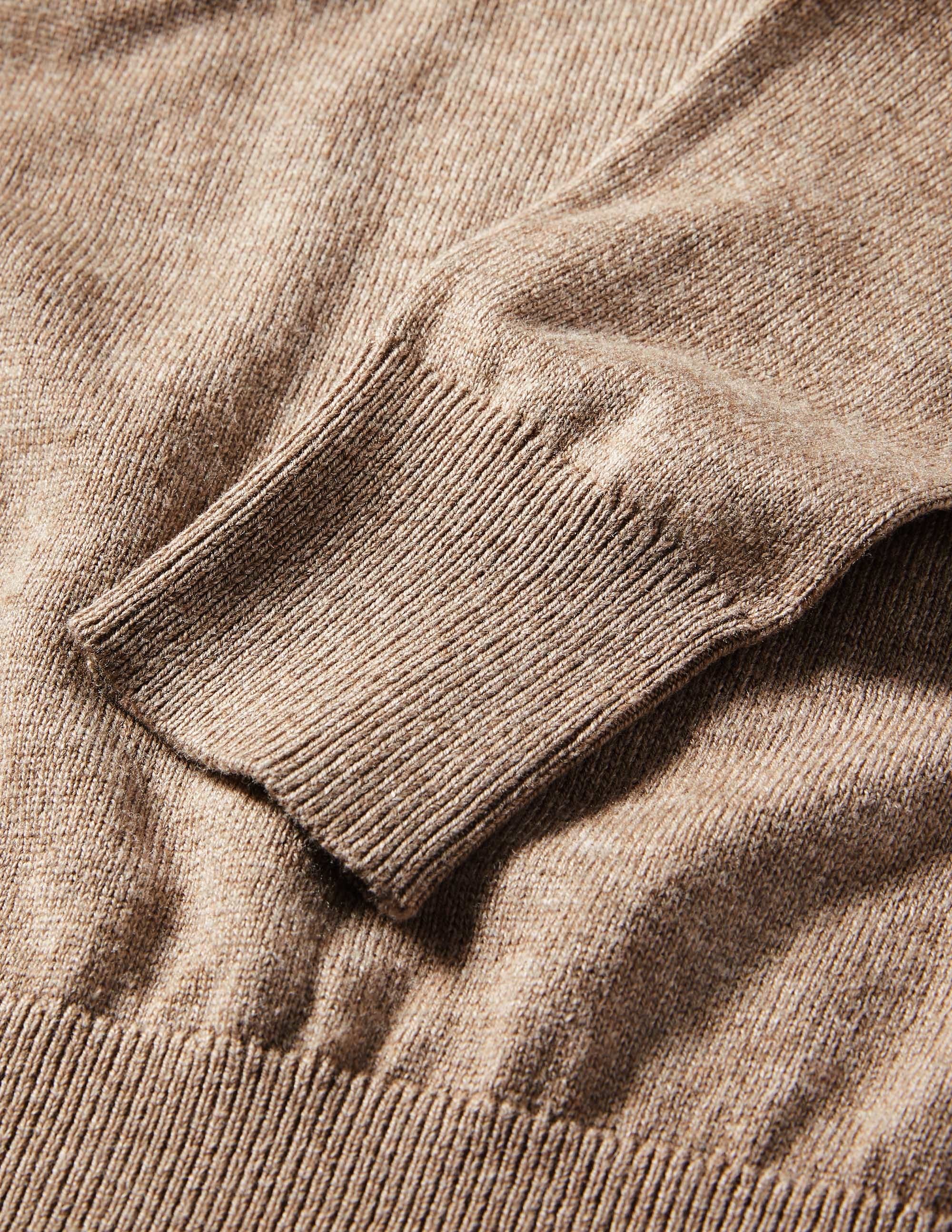 Square Neck Puff Sleeve Jumper-Dark Mink Melange - Image 6