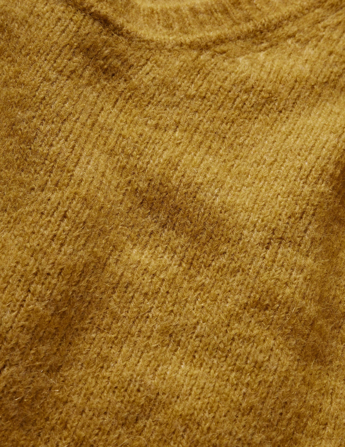 Scoop Neck Fluffy Jumper-Olive Oil - Image 6