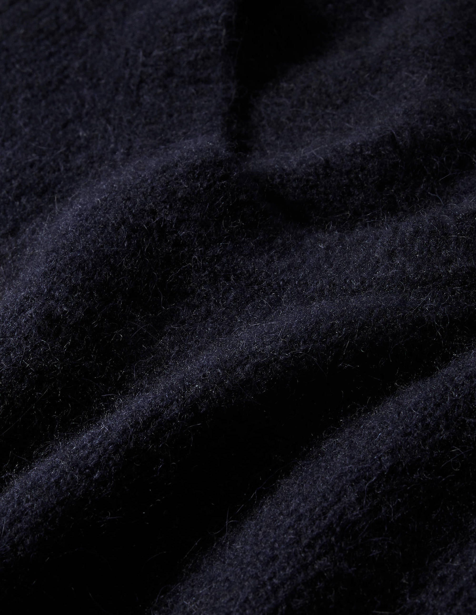 Scoop Neck Fluffy Jumper-Navy - Image 6