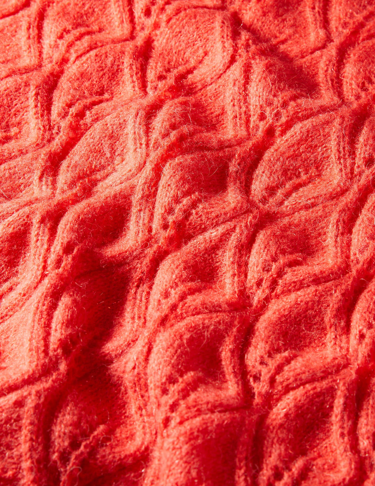 Pointelle Fluffy Jumper-Bright Coral - Image 5