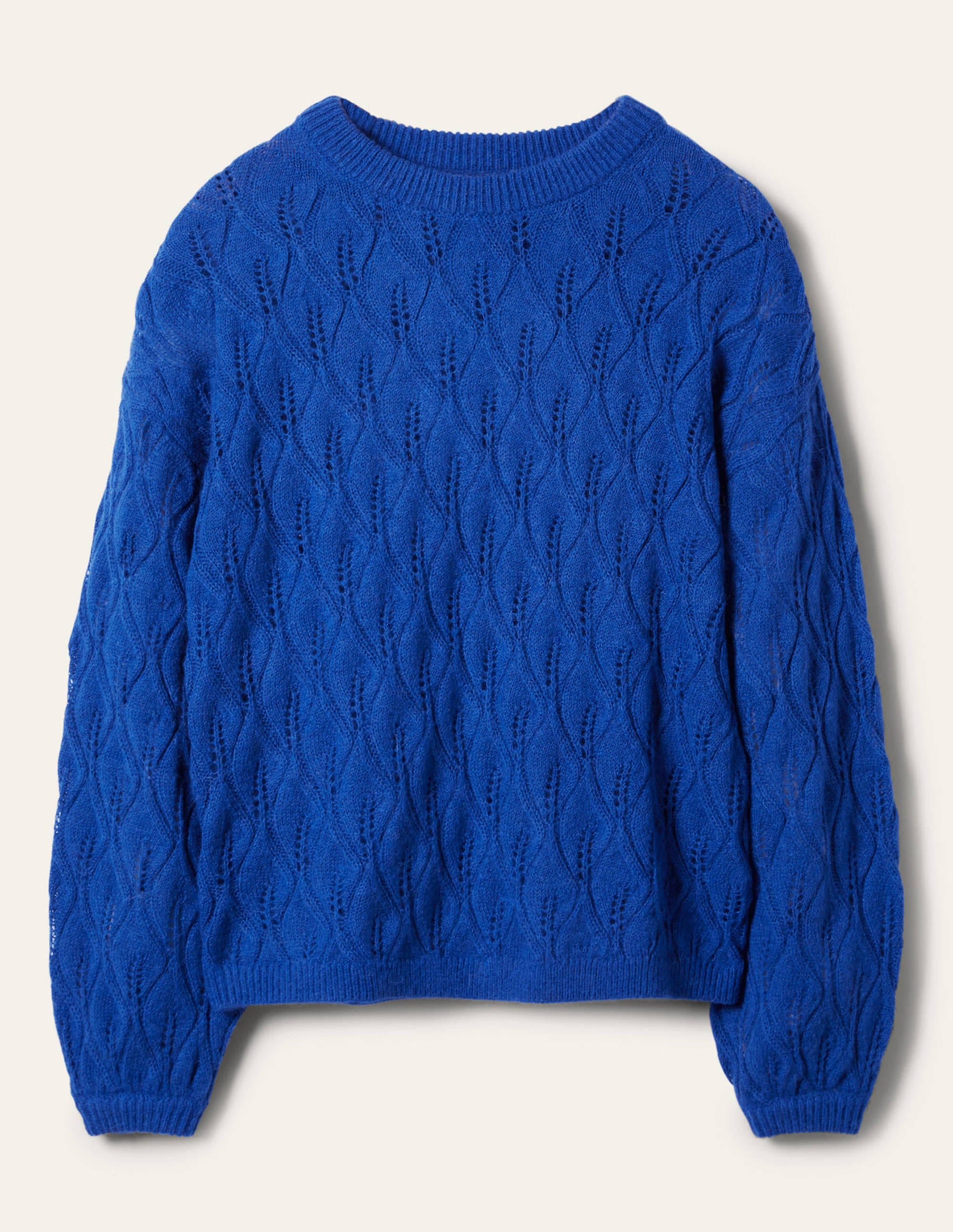 Pointelle Fluffy Jumper-Cobalt - Image 5