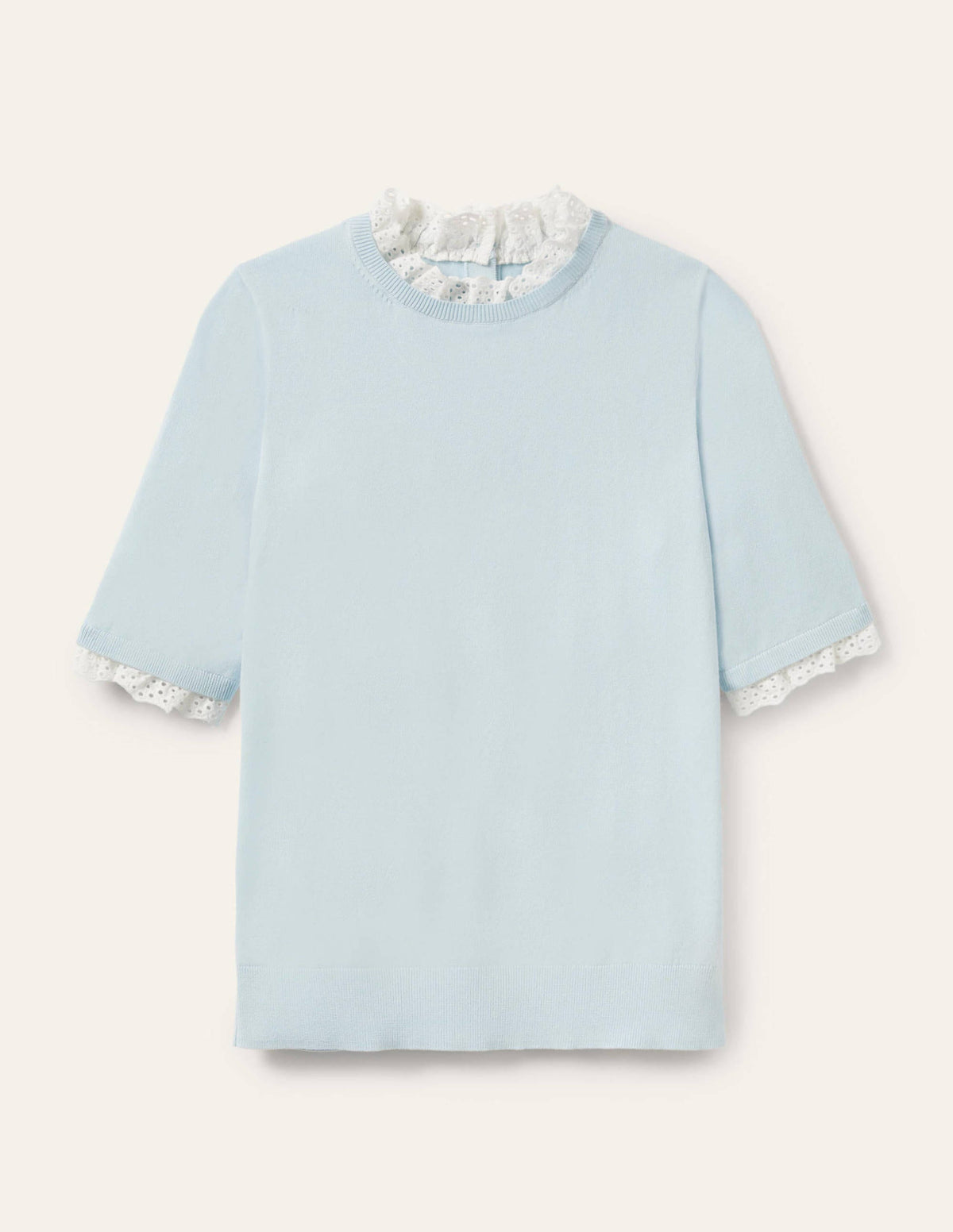 Woven Mix Knitted T-Shirt-Dawn Sky - Image 5