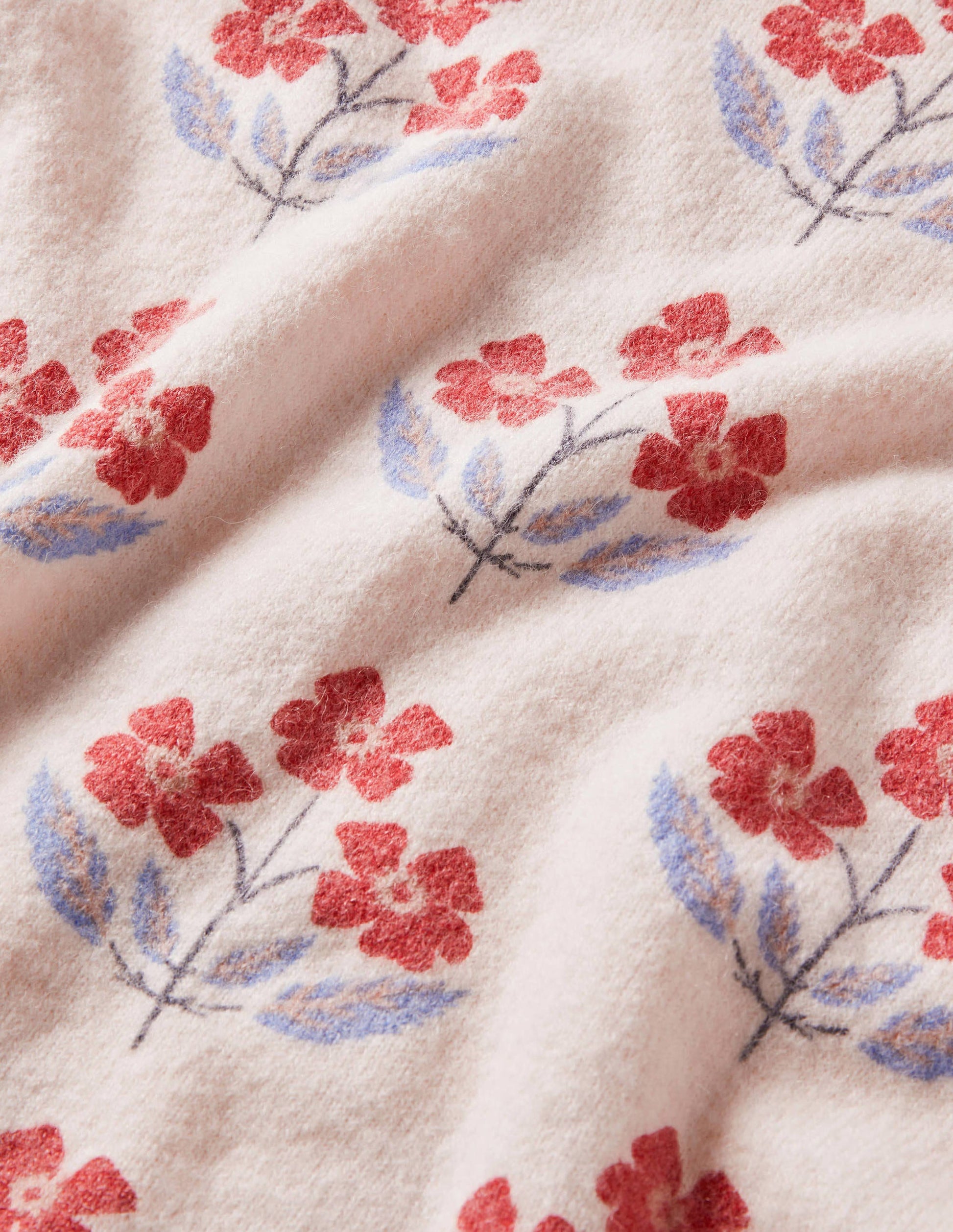 Printed Fluffy Jumper-Ivory, Blossoming Bud-5