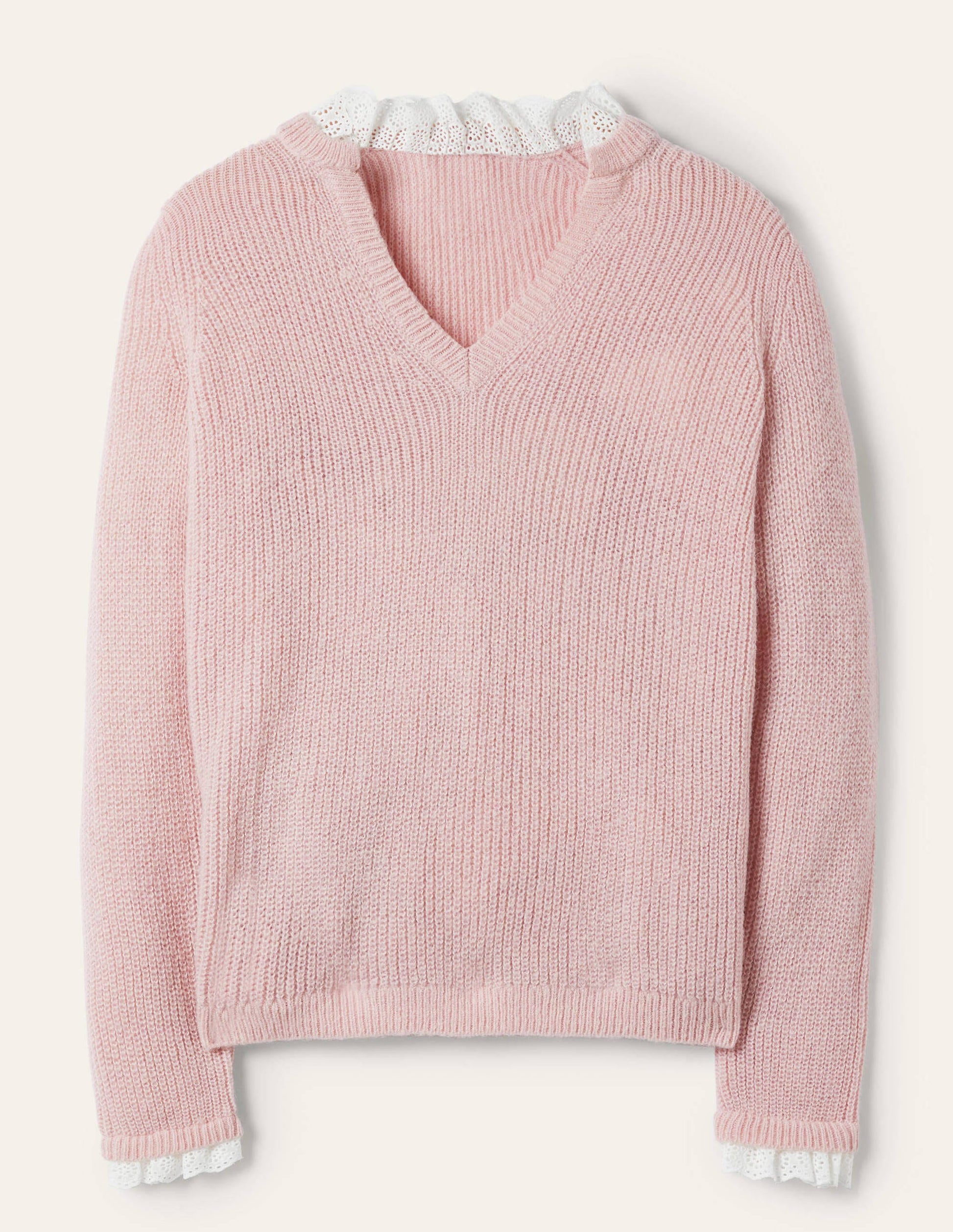 Fluffy Ribbed Mix Jumper-Milkshake-6