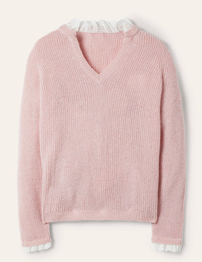 Fluffy Ribbed Mix Jumper-Milkshake-6