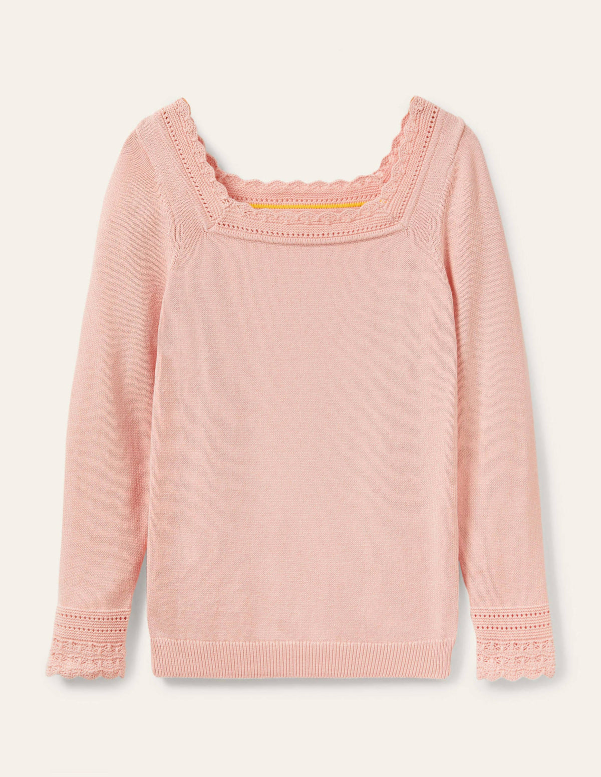 Scallop Crochet Trim Jumper-Milkshake-6