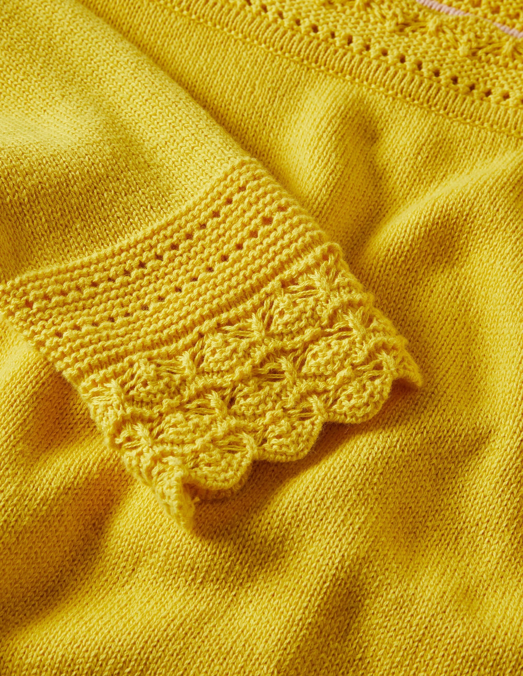 Scallop Crochet Trim Jumper-Lemon Fizz - Image 5