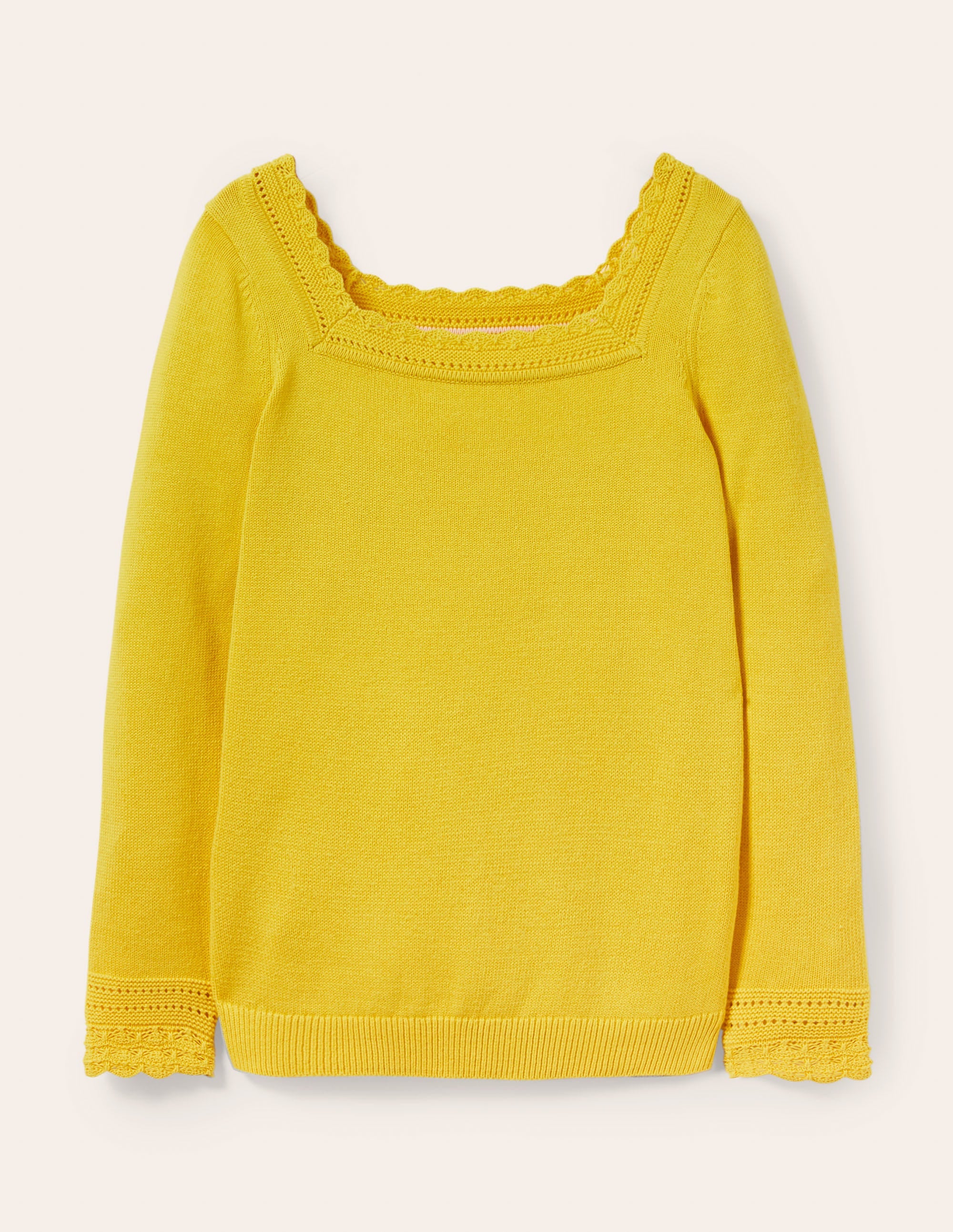 Scallop Crochet Trim Jumper-Lemon Fizz - Image 6