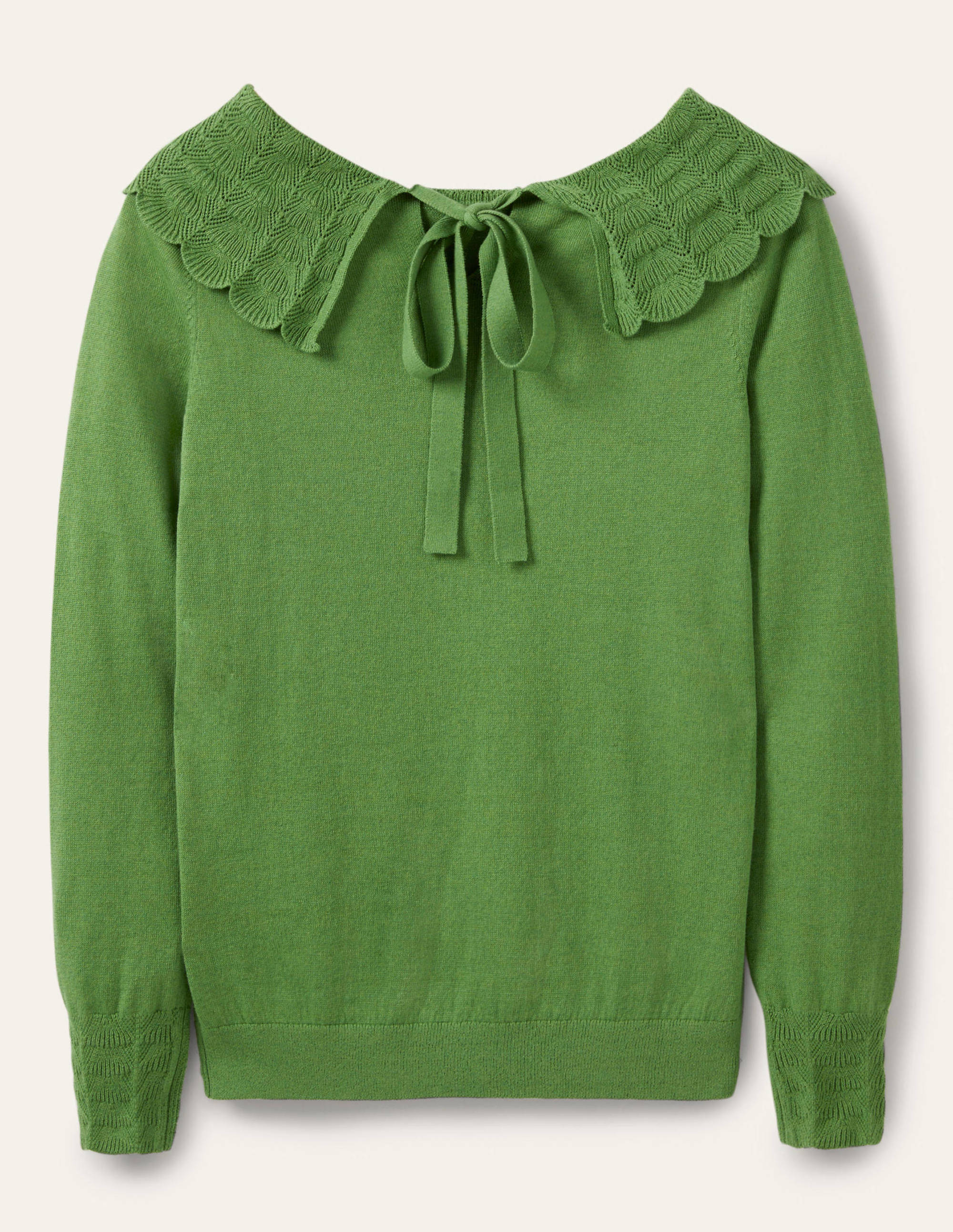 Tie Back Collar Jumper-English Ivy - Image 5