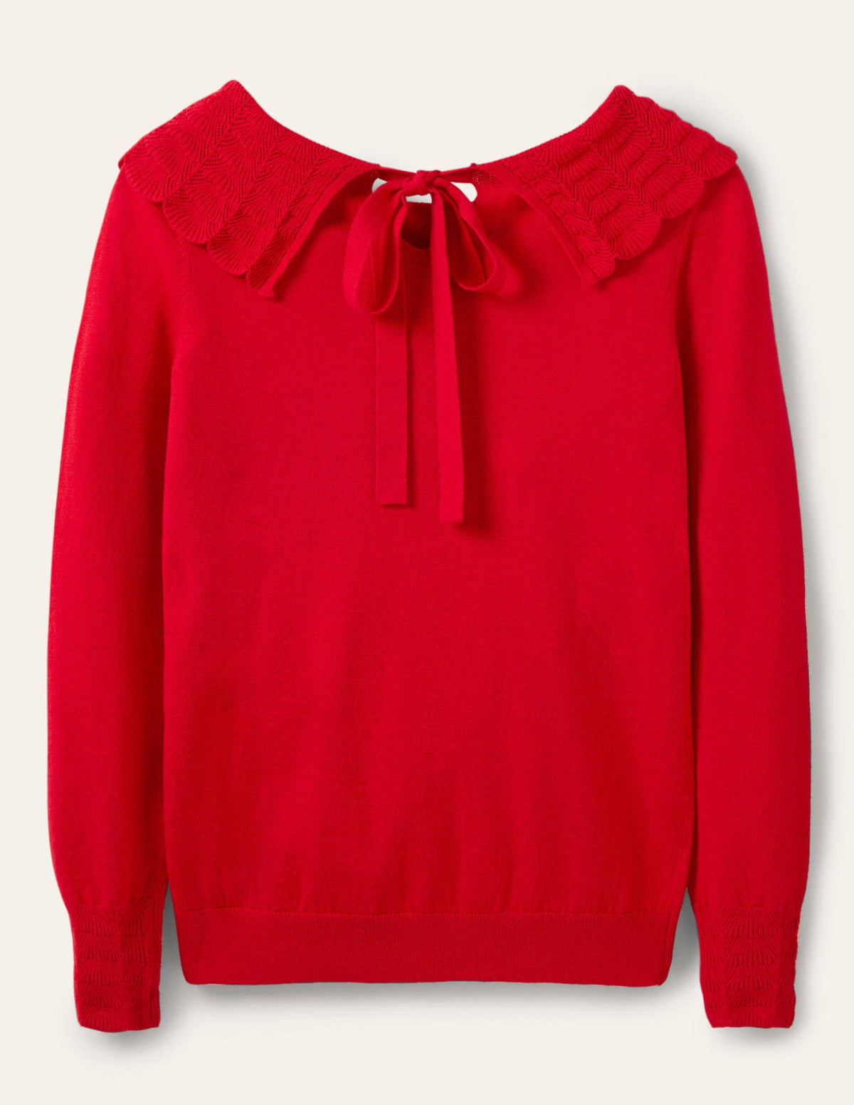 Tie Back Collar Jumper-Red-5