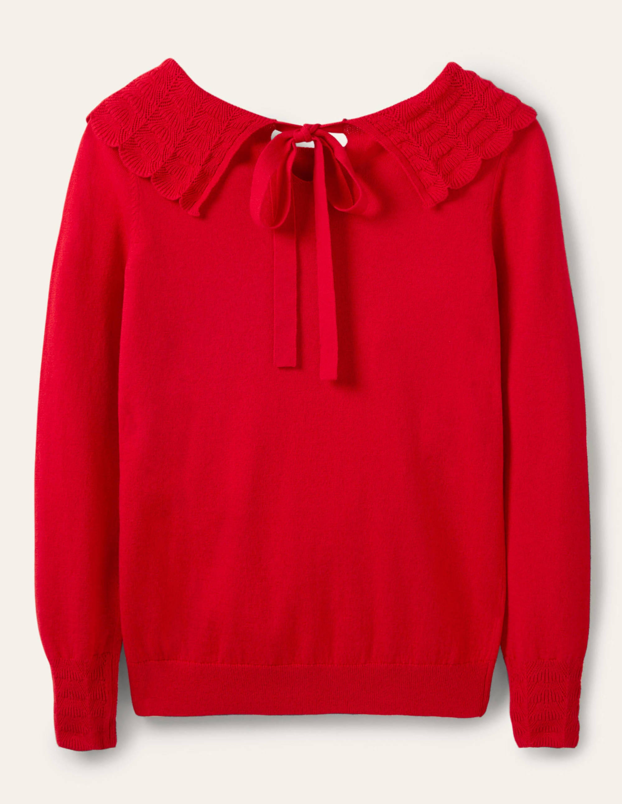 Tie Back Collar Jumper-Red - Image 5
