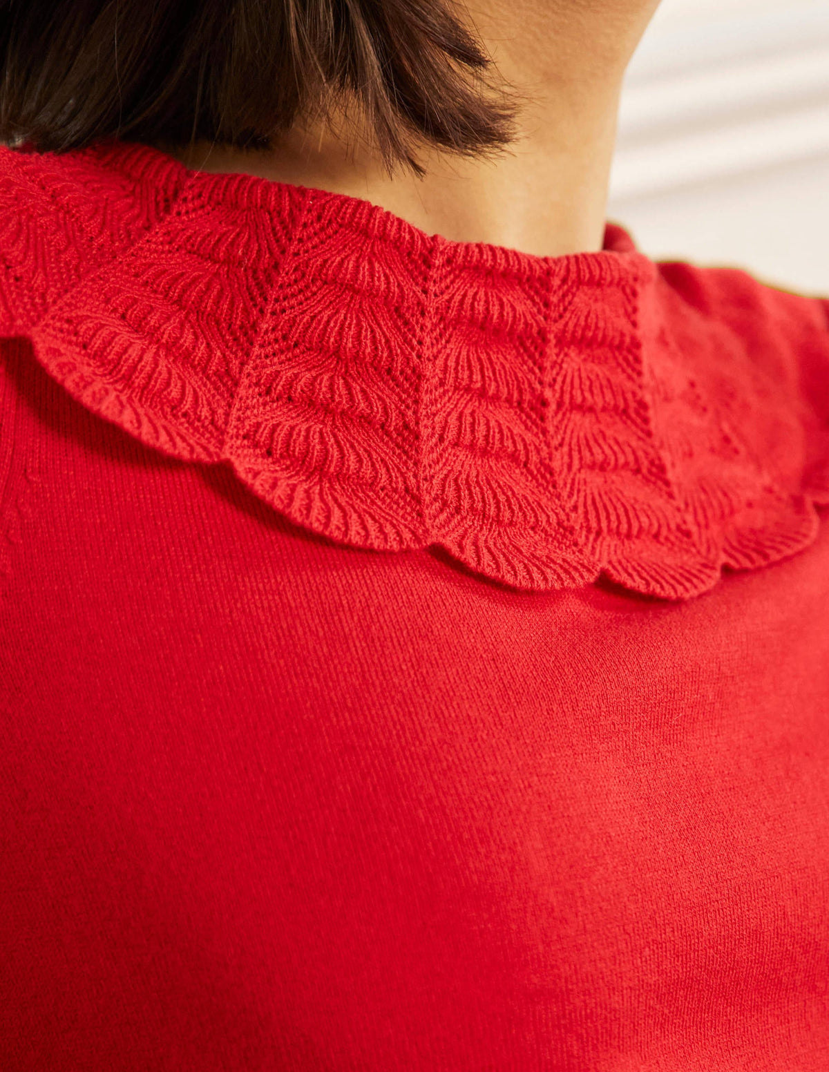 Tie Back Collar Jumper-Red - Image 2