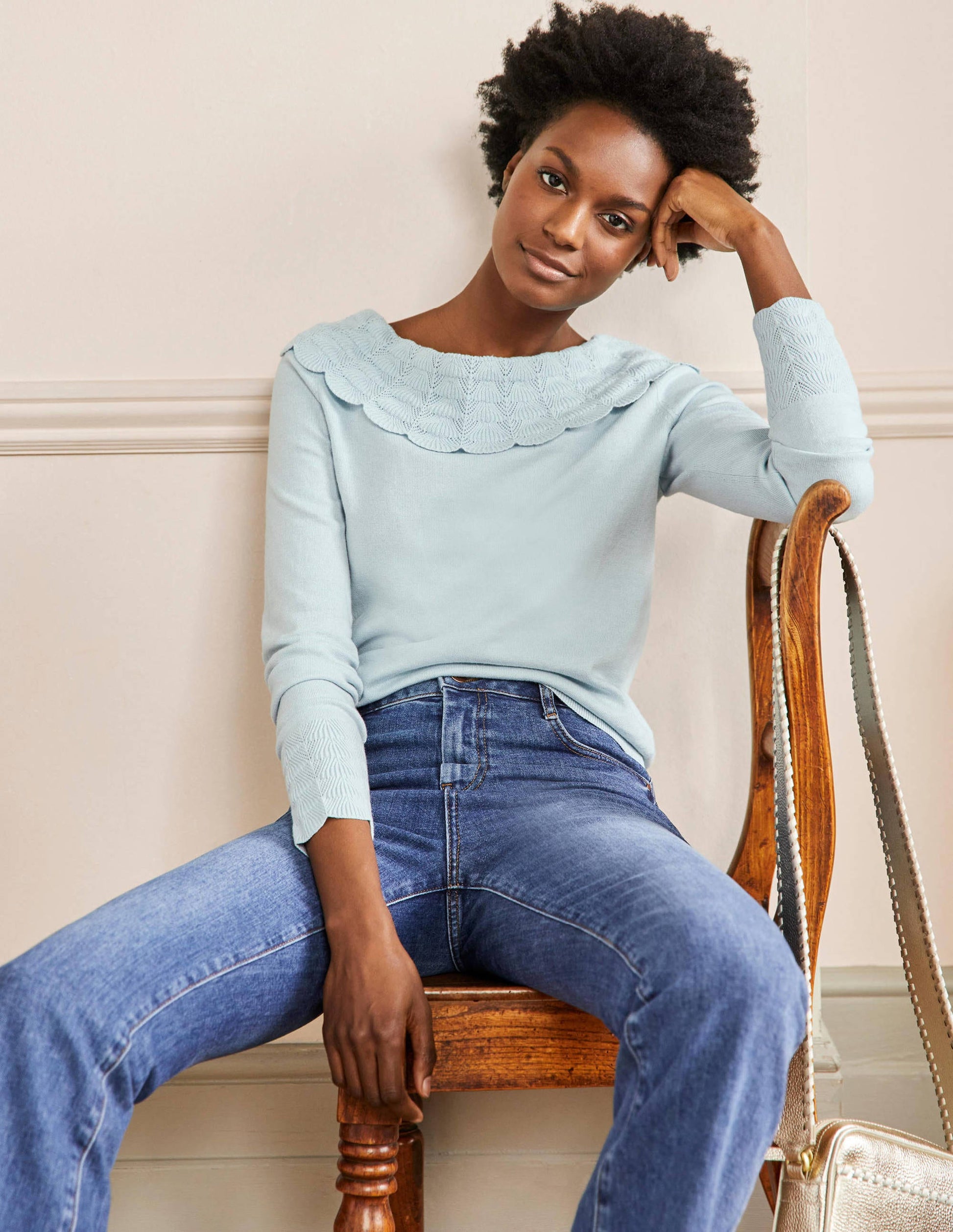 Tie Back Collar Jumper-Dawn Sky-1
