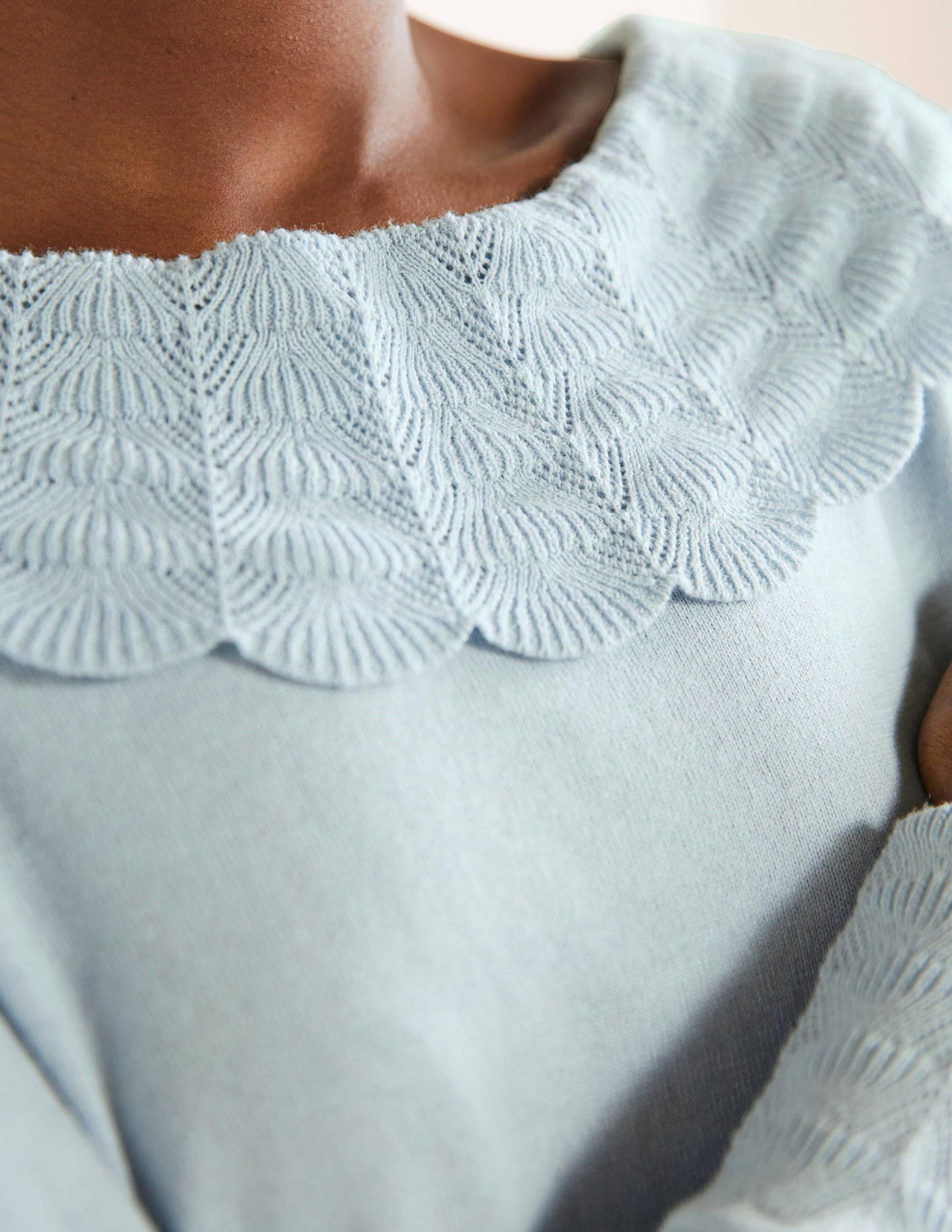 Tie Back Collar Jumper-Dawn Sky-2