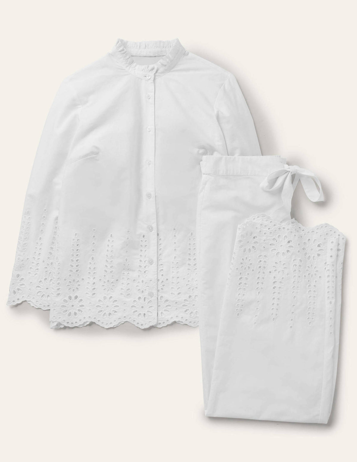 Broderie Pyjama Set-White - Image 7
