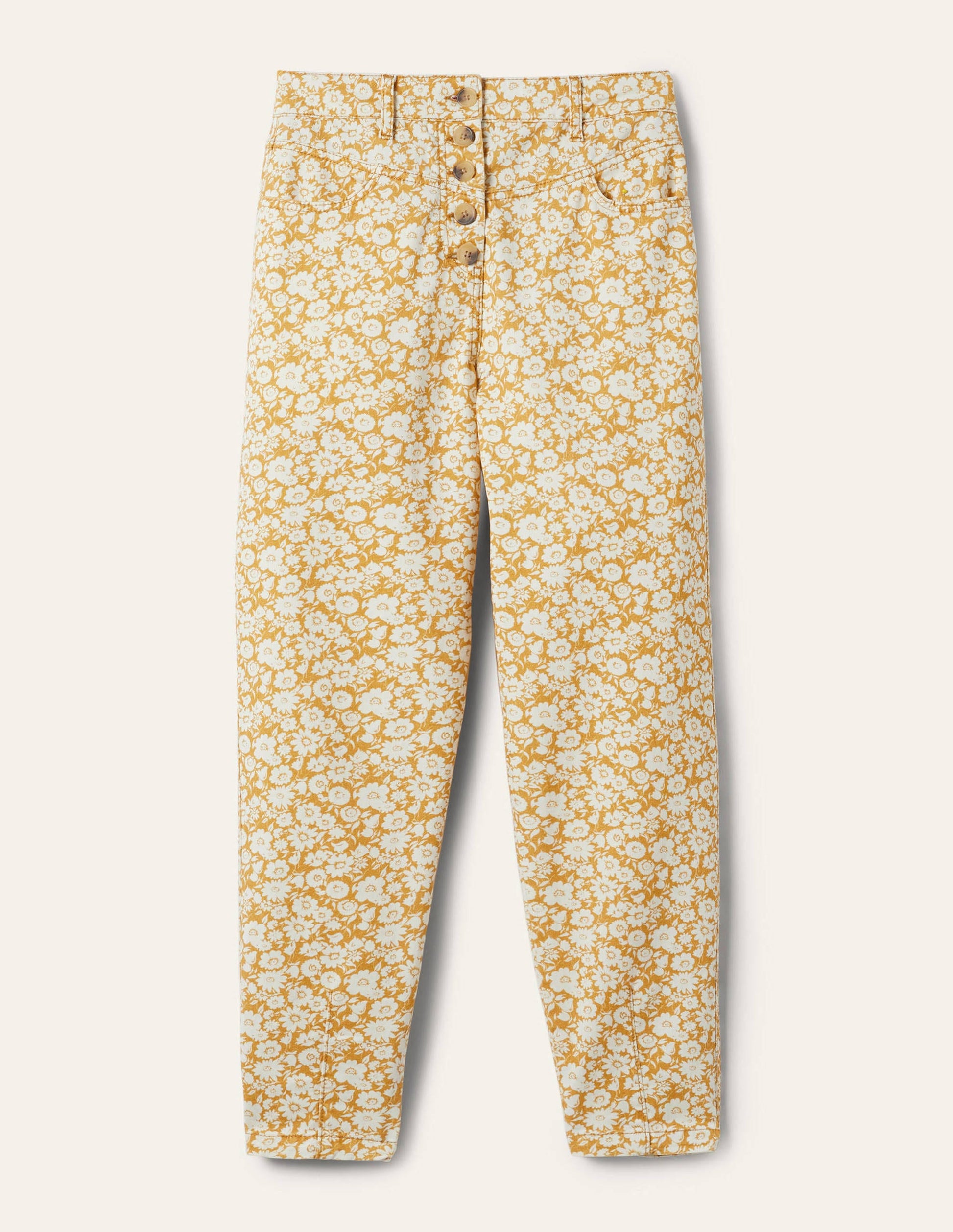 Tapered Chino Trousers-Brioche, Elegant Bloom-5