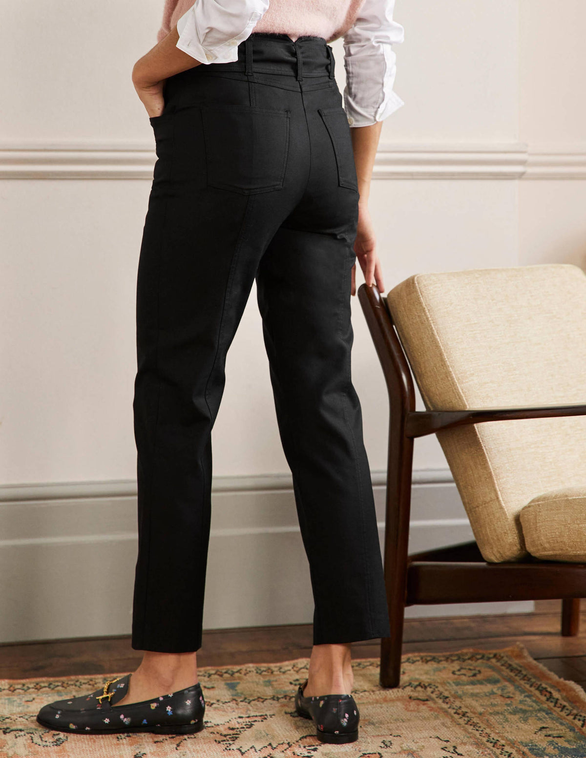Tailored Tie Waist Trouser-Black-3