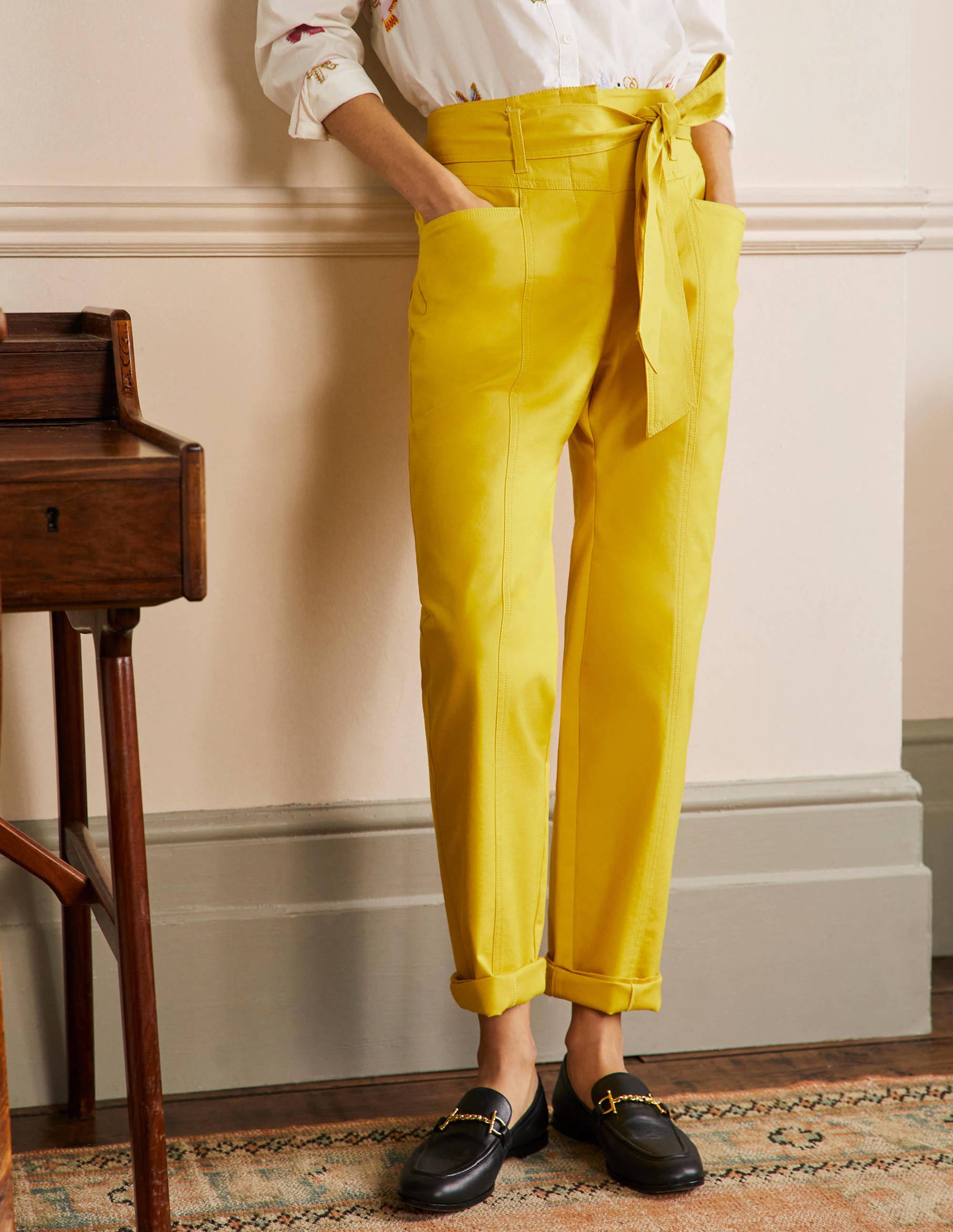 Tailored Tie Waist Trouser-Wasp - Image 4