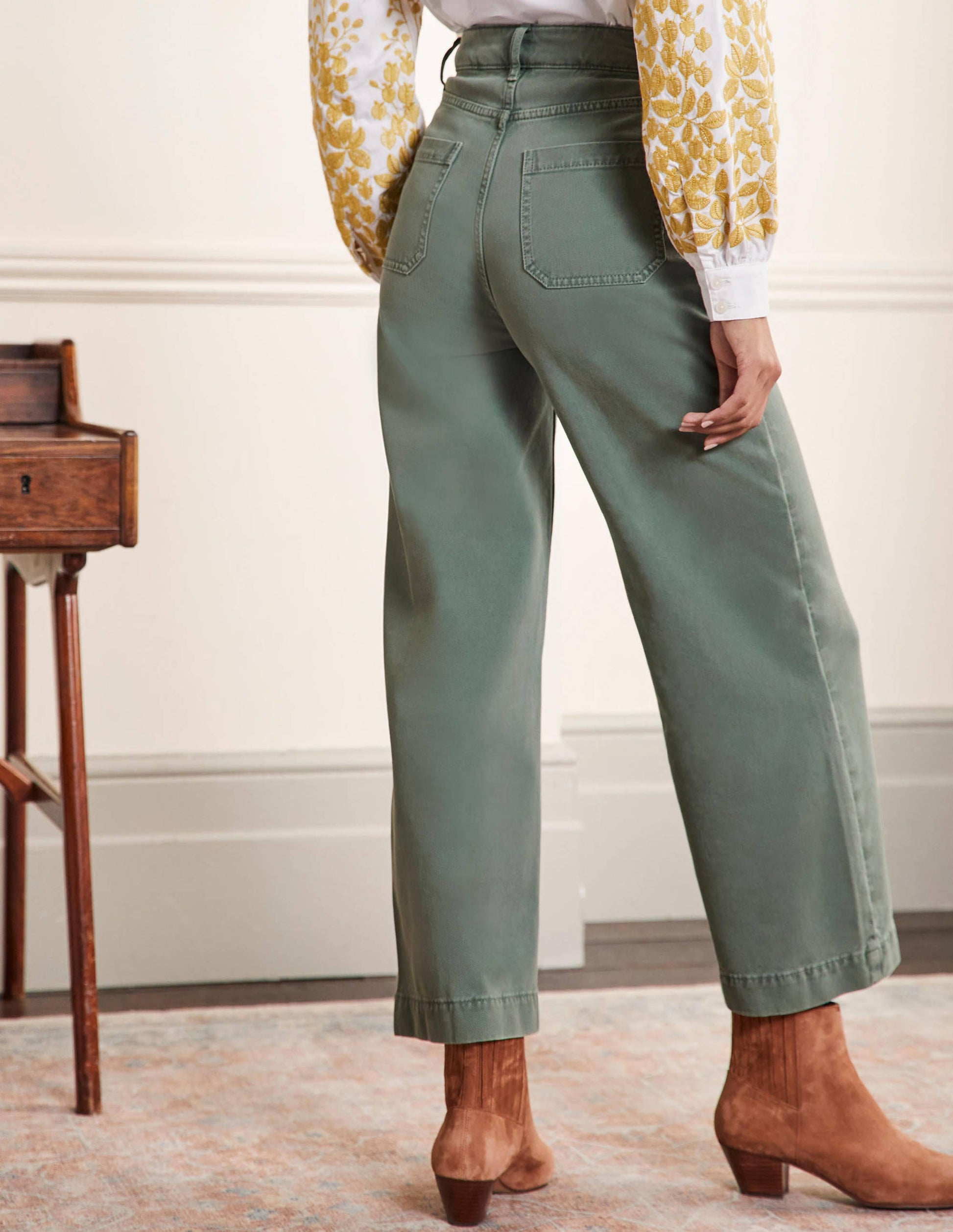 Wide Leg Cotton Twill Trousers-Alder-3
