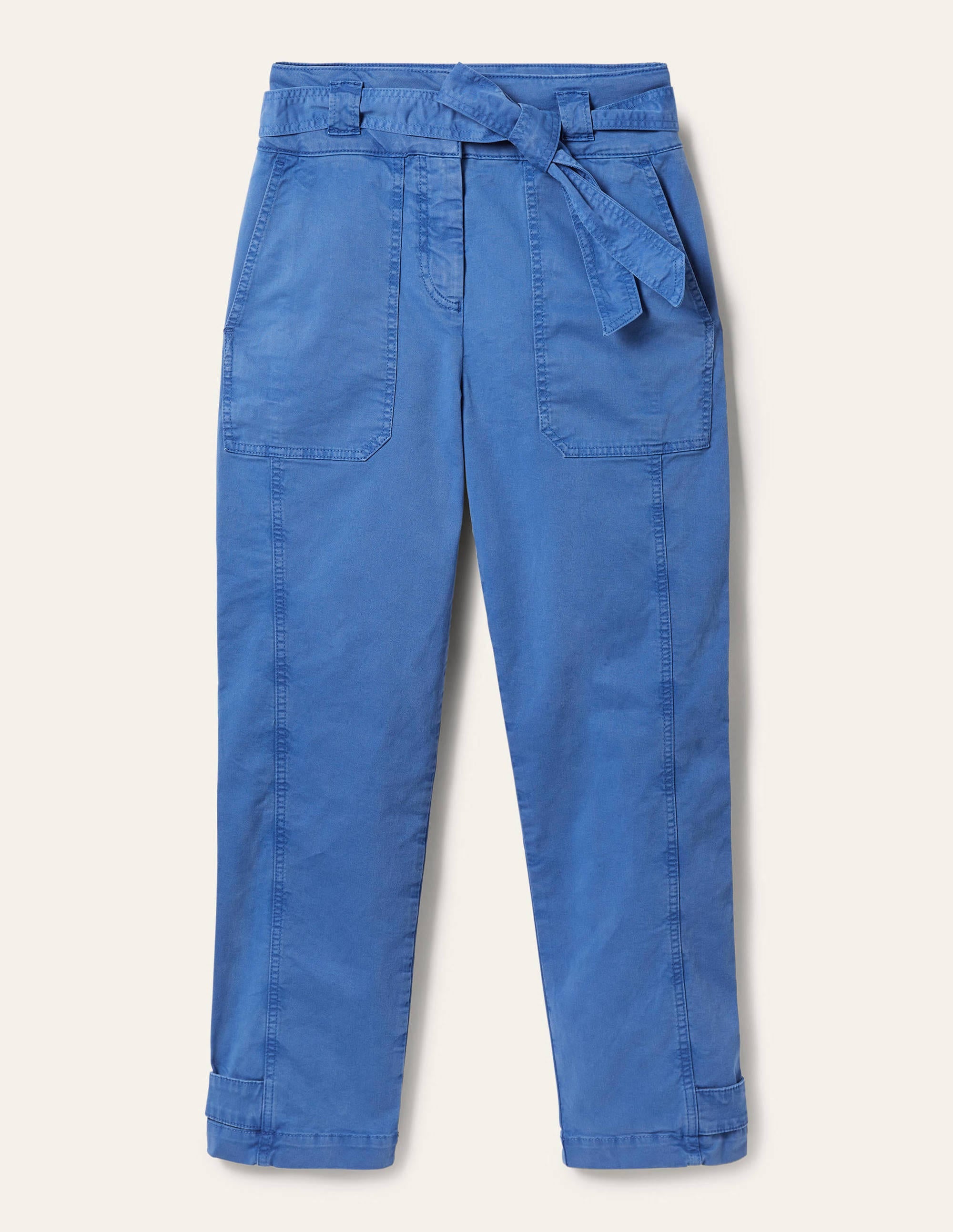 Belted Chino Trousers-Atlantic Ocean Blue - Image 5