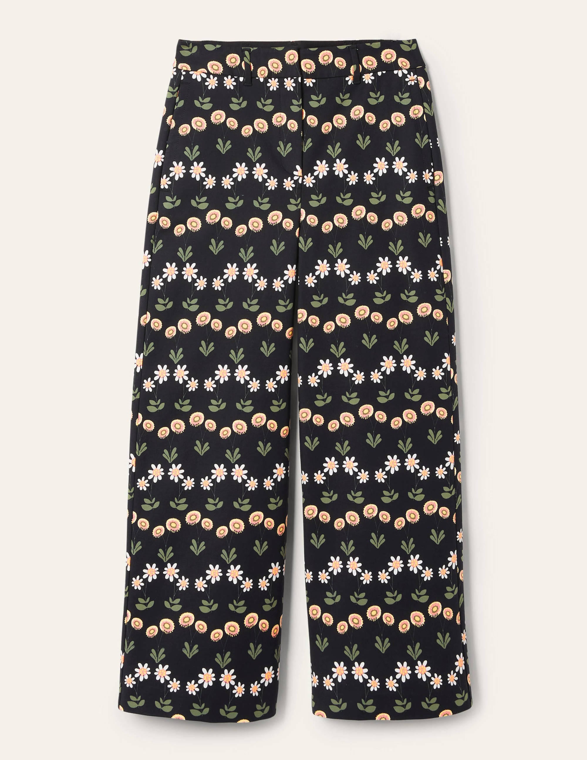 High Waisted Richmond Trousers-Black, Delicate Daisy - Image 6