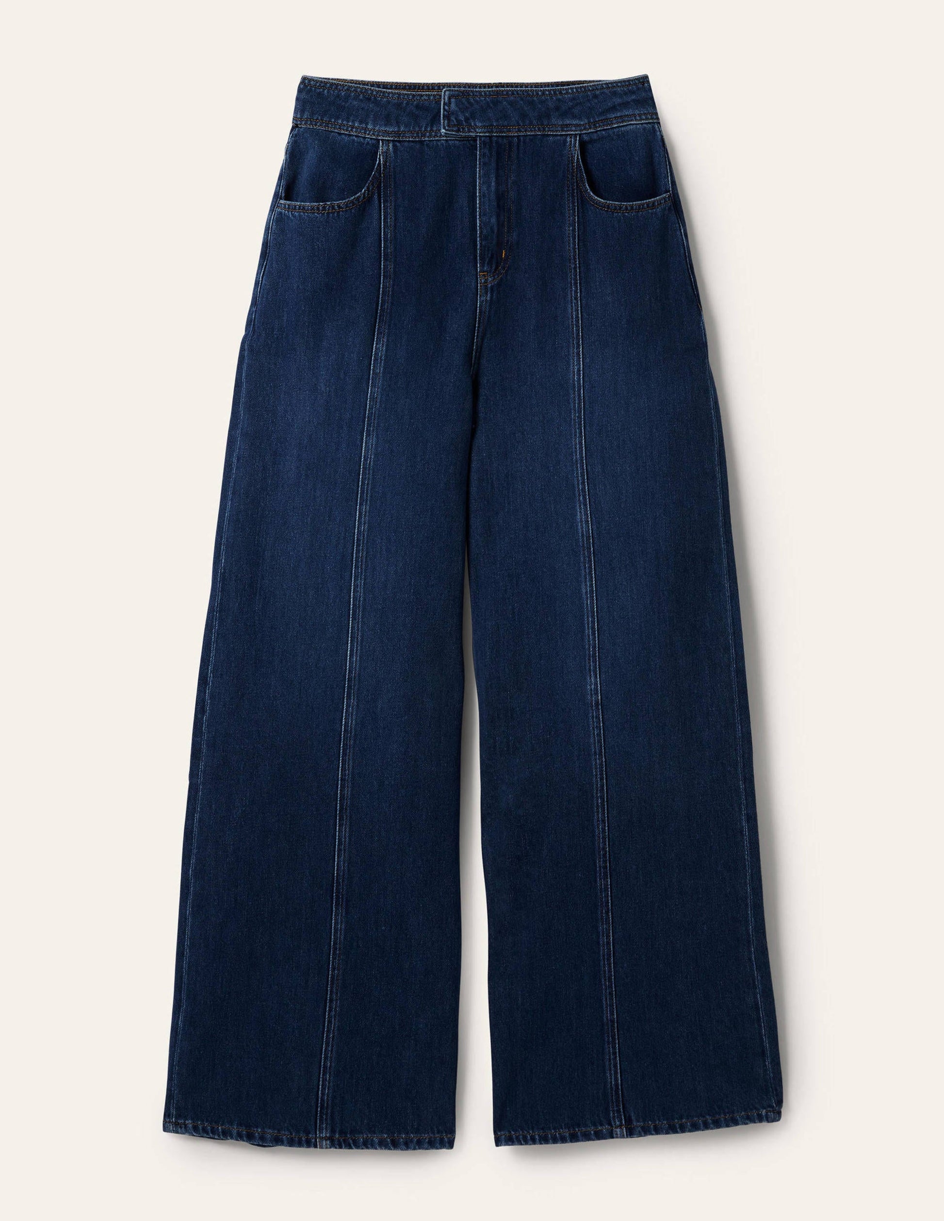 Wide Leg Seam Detail Jeans-Mid Vintage-5