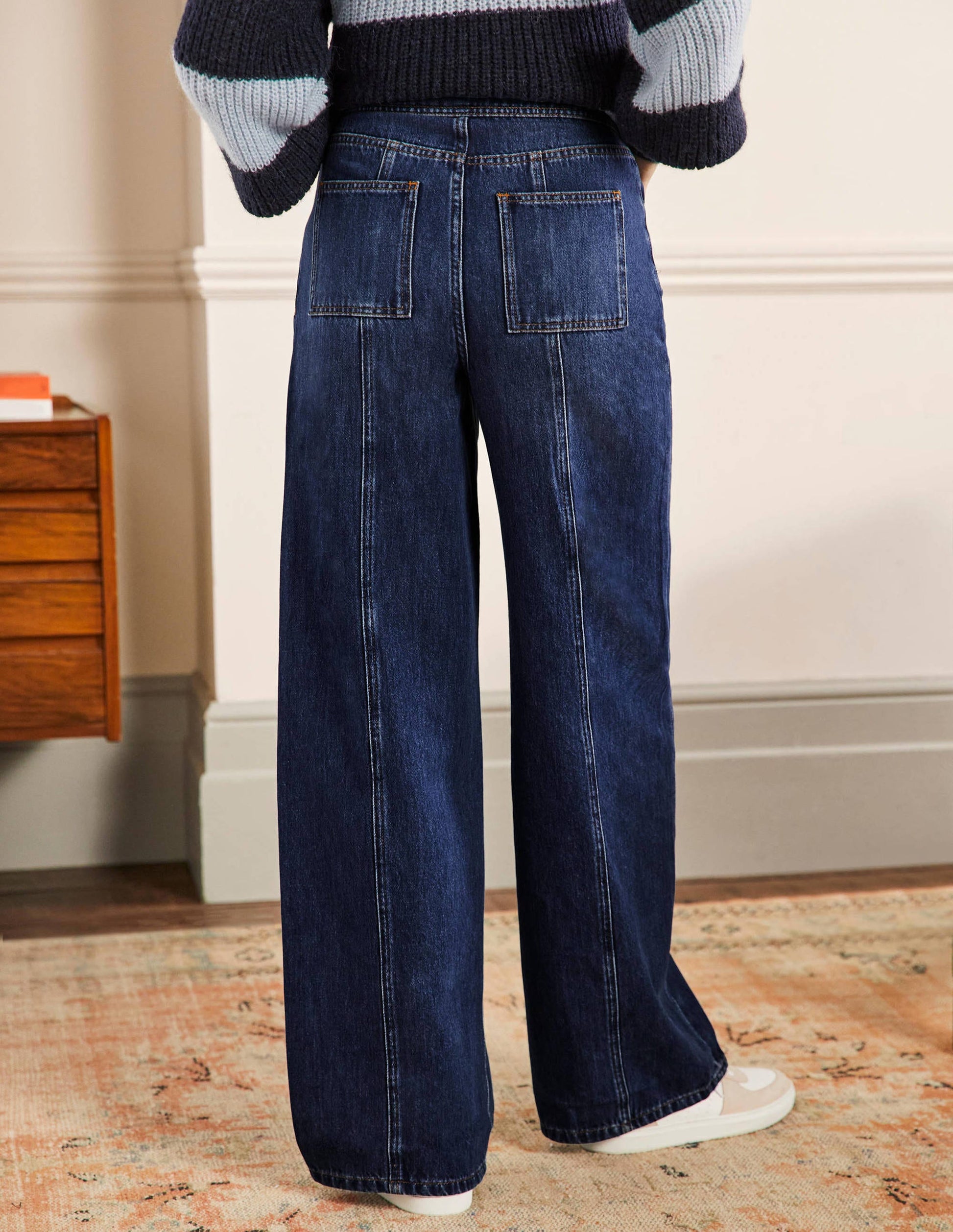 Wide Leg Seam Detail Jeans-Mid Vintage-3