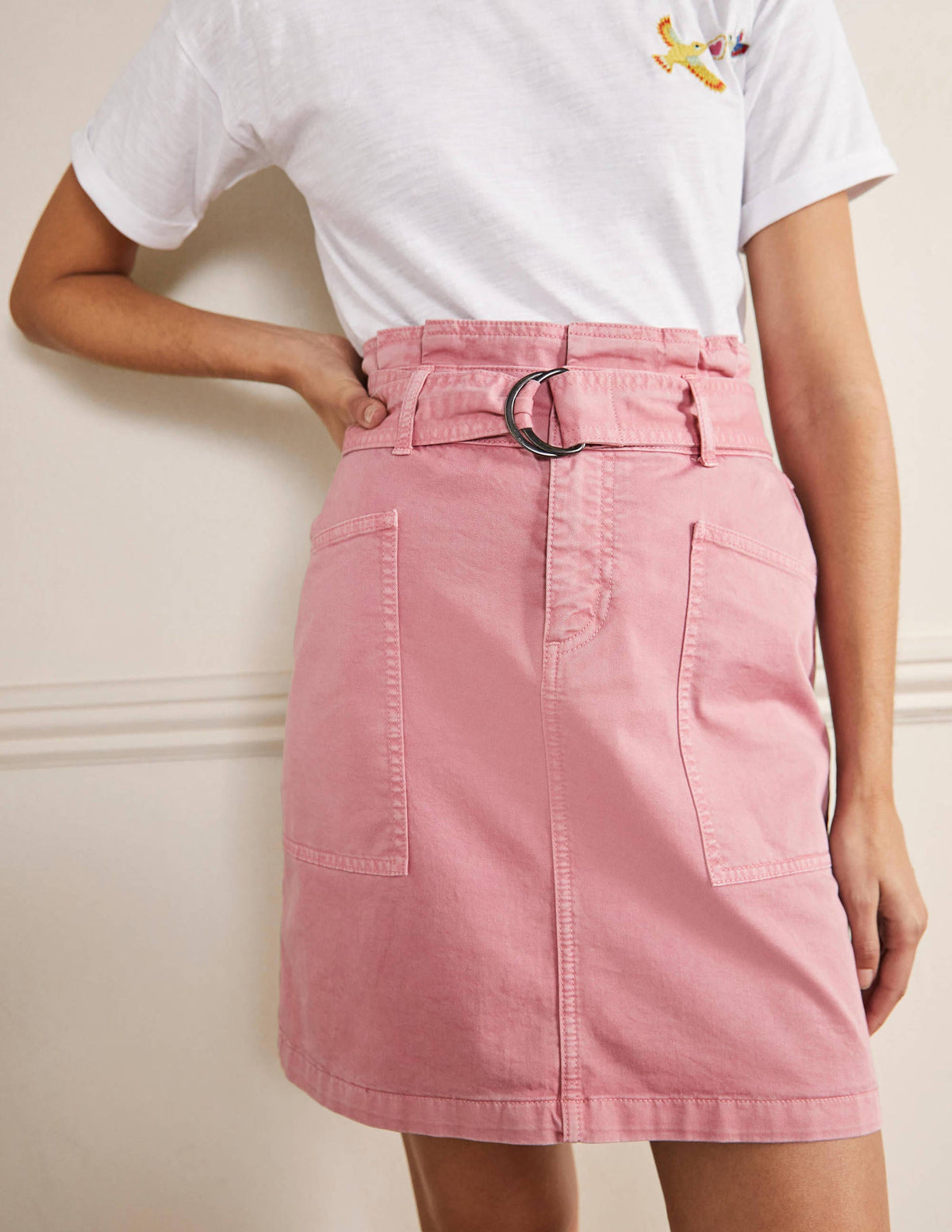 Paperbag Tie Skirt-Cherry Smoothie-4