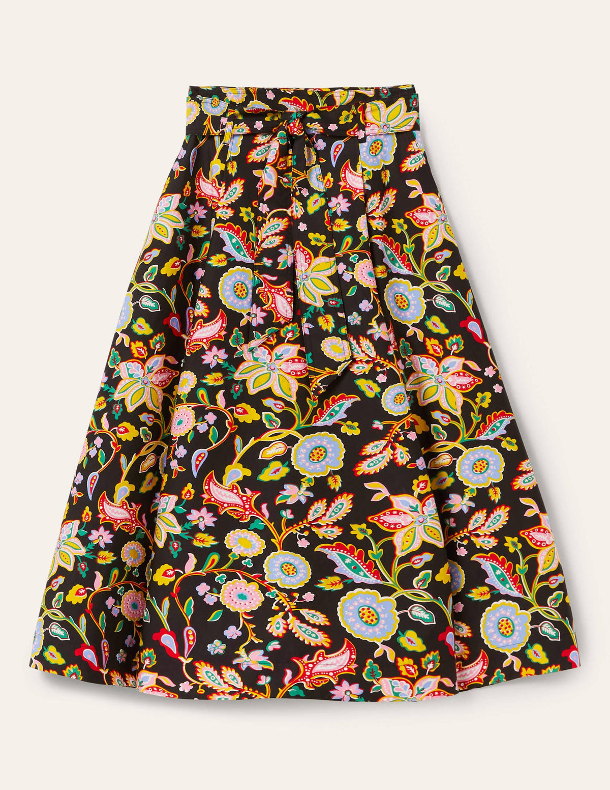 Round Waistband Full Skirt-Black, Opulent Paradise-6