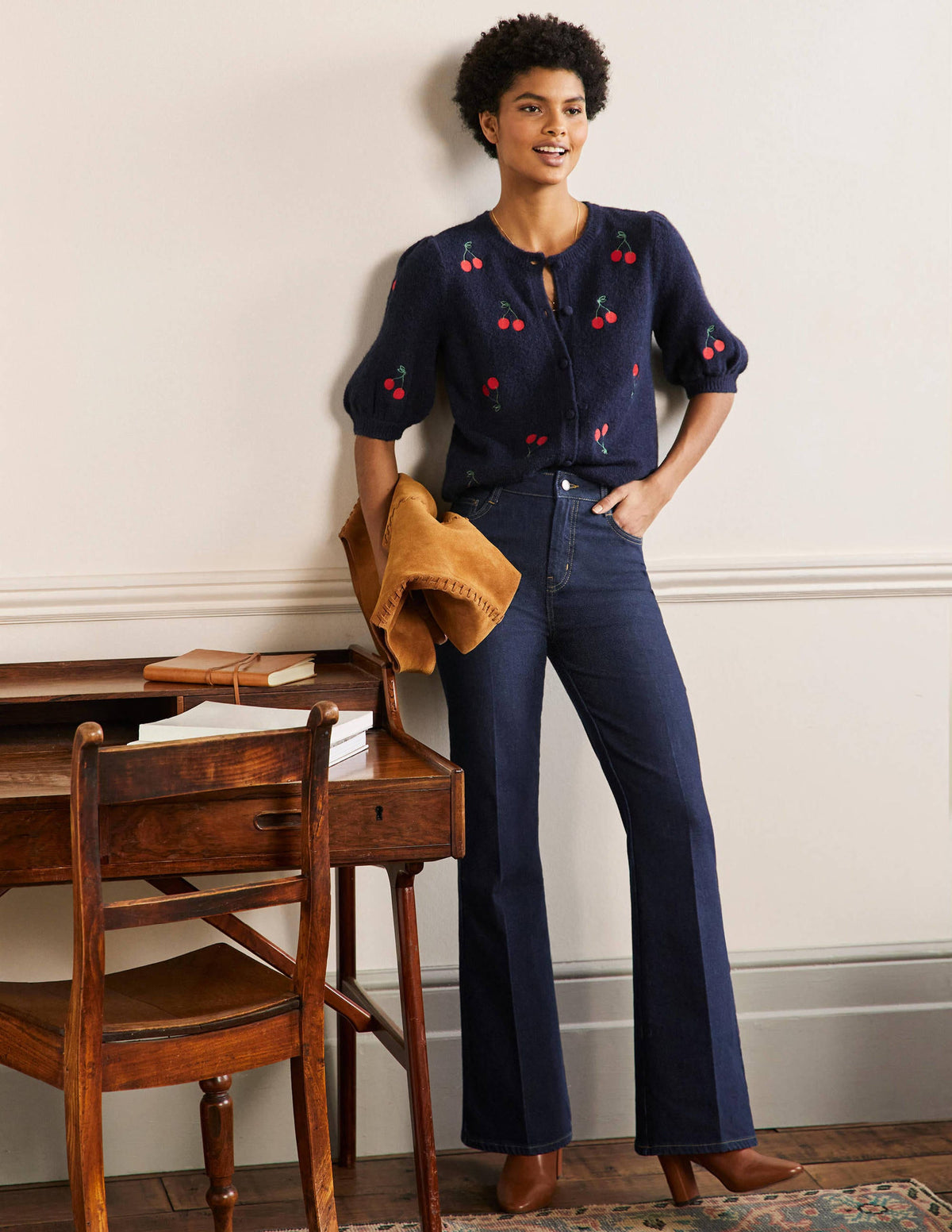 Antonia Smart Flare Jeans-Indigo - Image 1