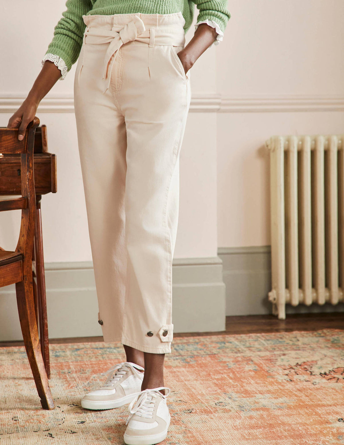 Cuffed Hem Jeans-Oat Milk - Image 4
