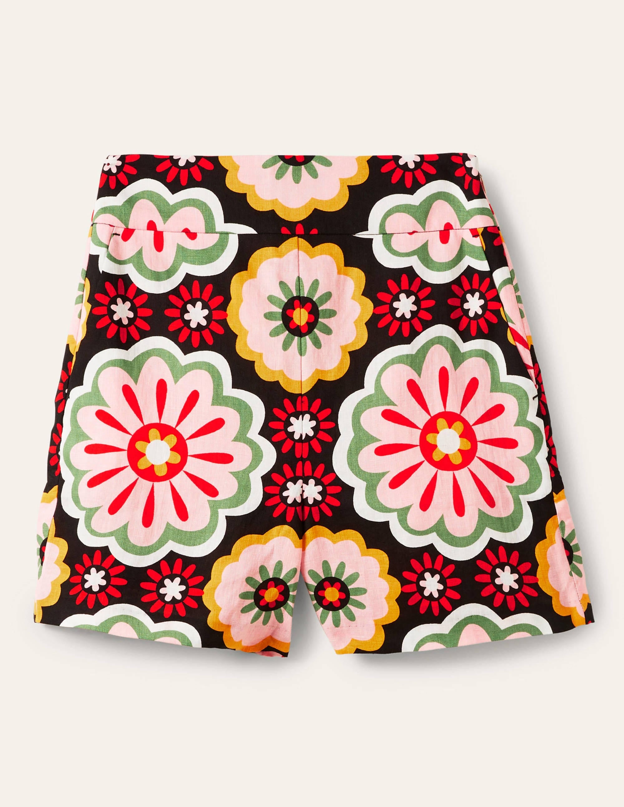 Georgina Linen Shorts-Black, Opulent Daisy - Image 5