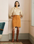 Patch Pocket Skirt-Teak Wood Brown