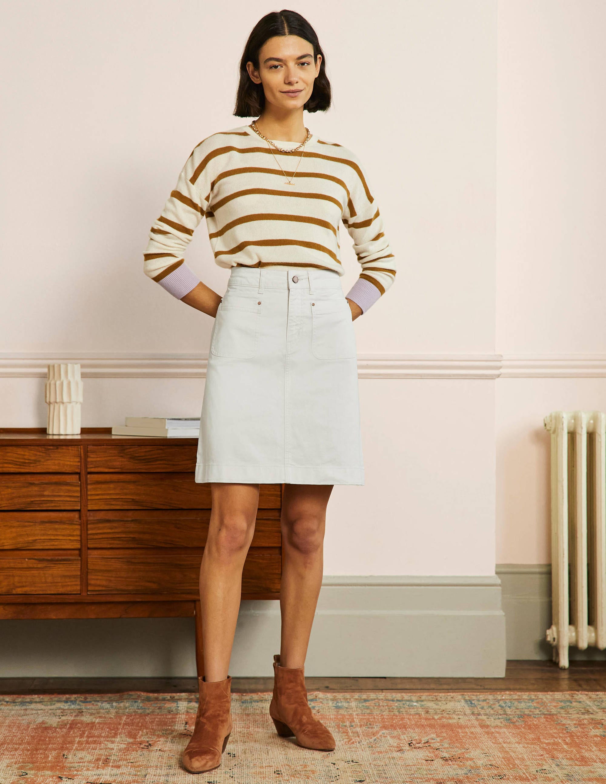 Patch Pocket Skirt-Ecru - Image 1
