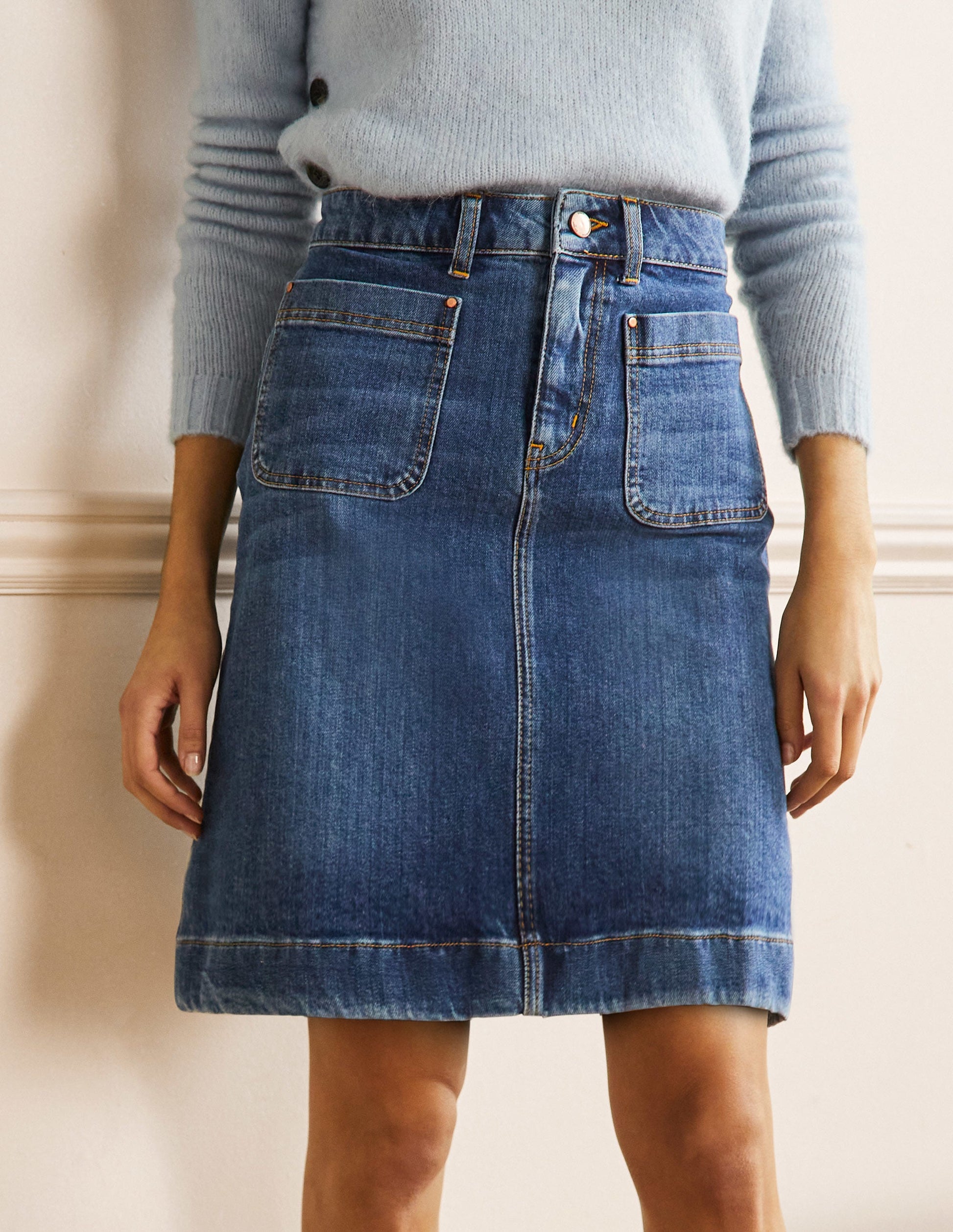 Patch Pocket Skirt-Mid Vintage-4