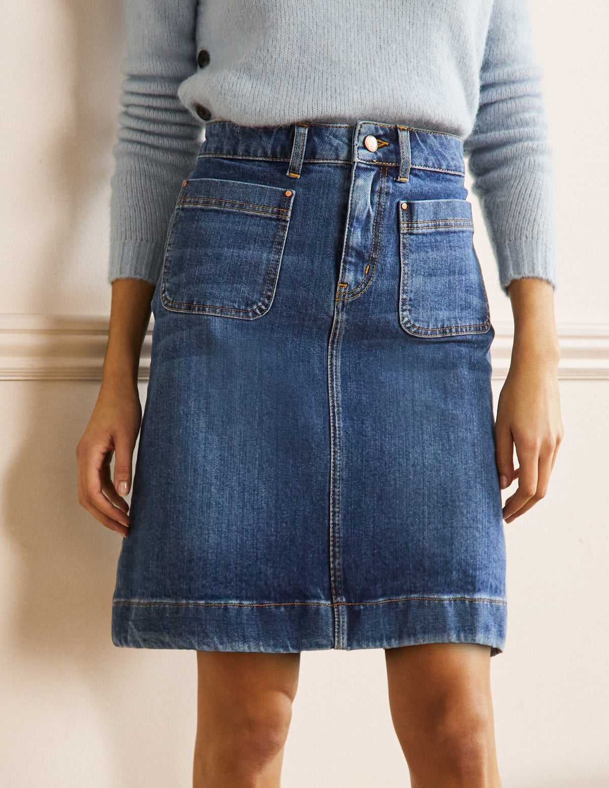 Patch Pocket Skirt-Mid Vintage - Image 4